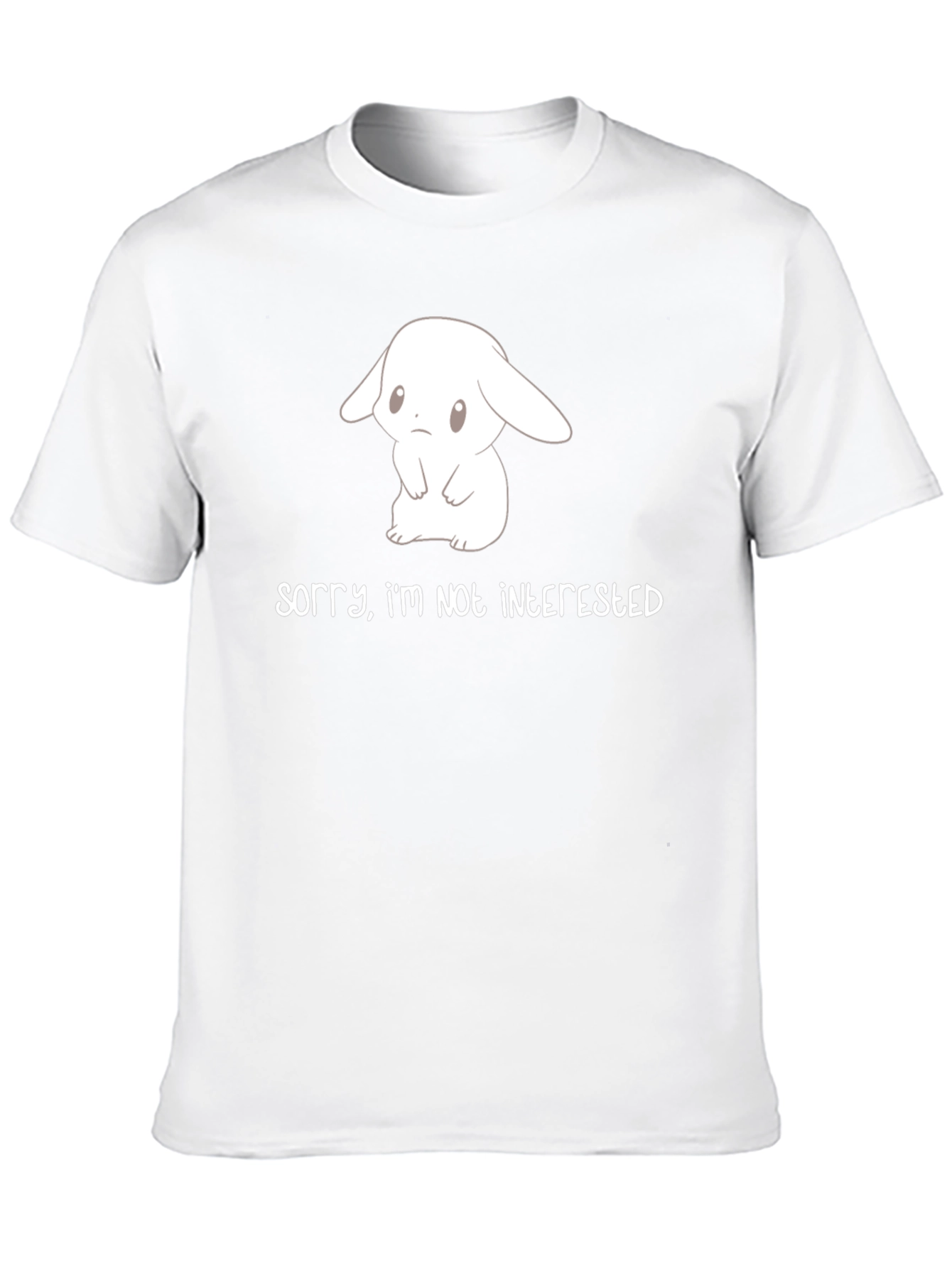 Cute Bunny Sorry Im Not Interested Black T-Shirt