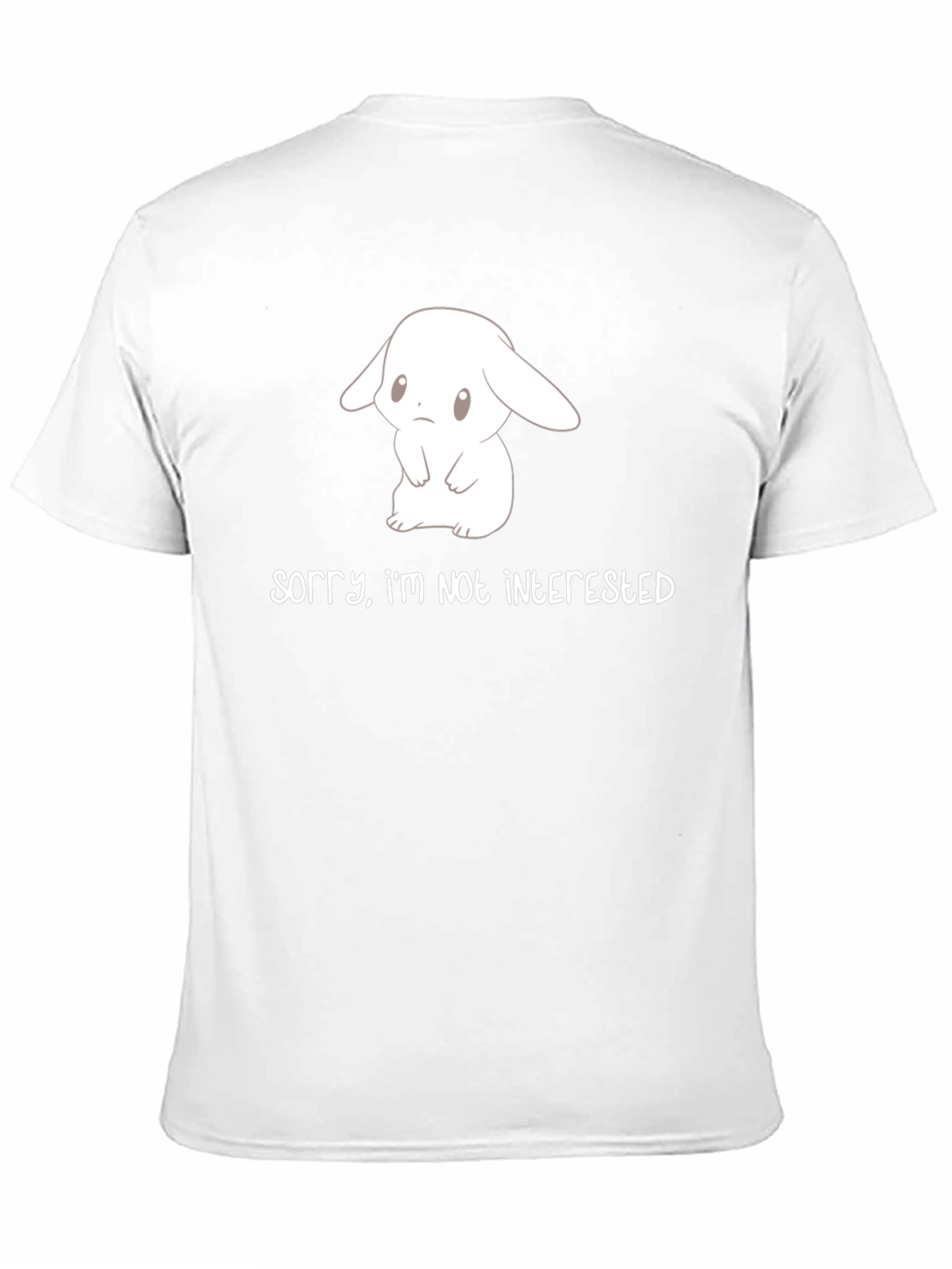 Cute Bunny Sorry Im Not Interested Black T-Shirt
