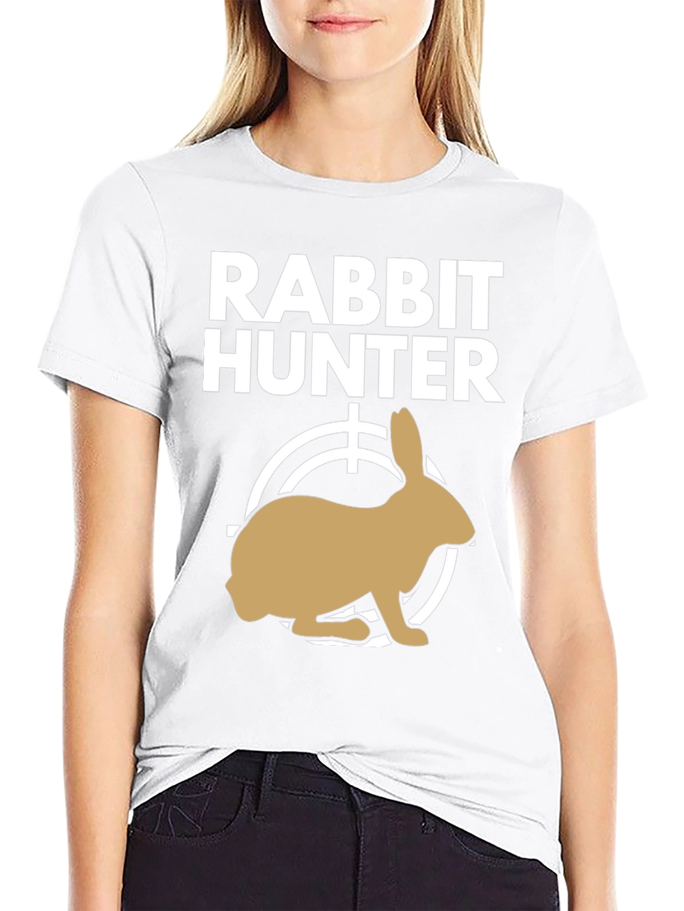Rabbit Hunter Graphic Tee - Novelty T-Shirt