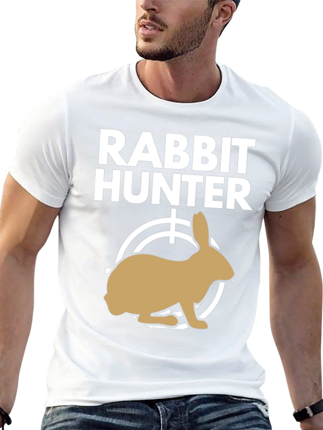 Rabbit Hunter Graphic Tee - Novelty T-Shirt