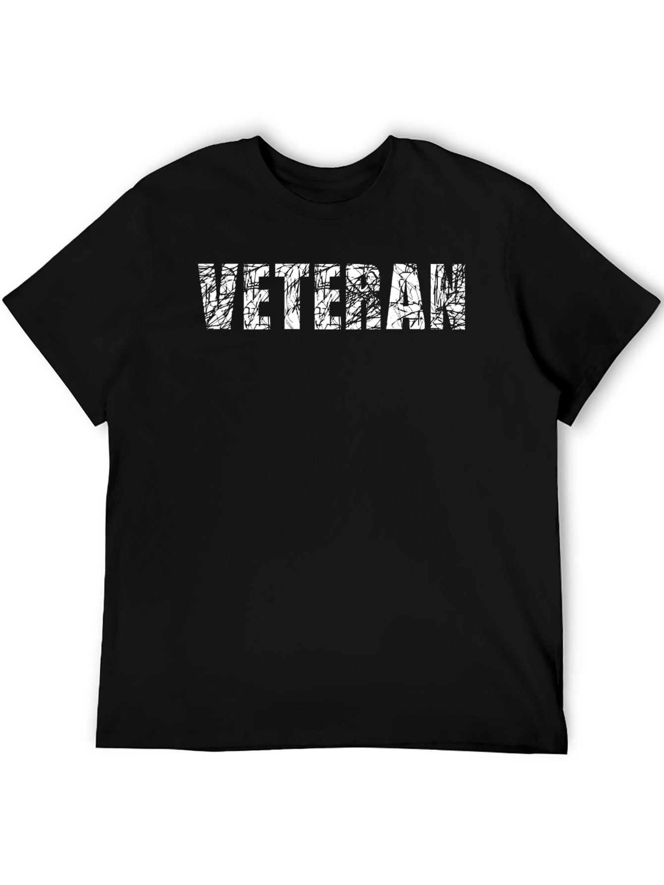 Veteran Distressed Graphic T-Shirt - Black