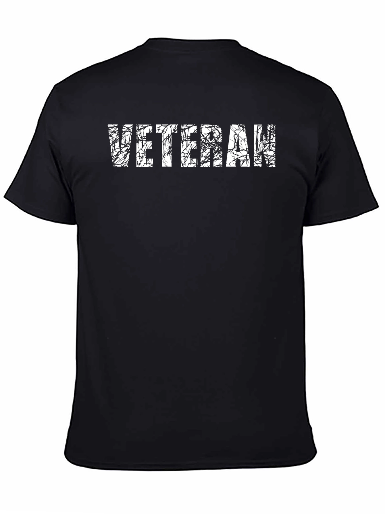 Veteran Distressed Graphic T-Shirt - Black