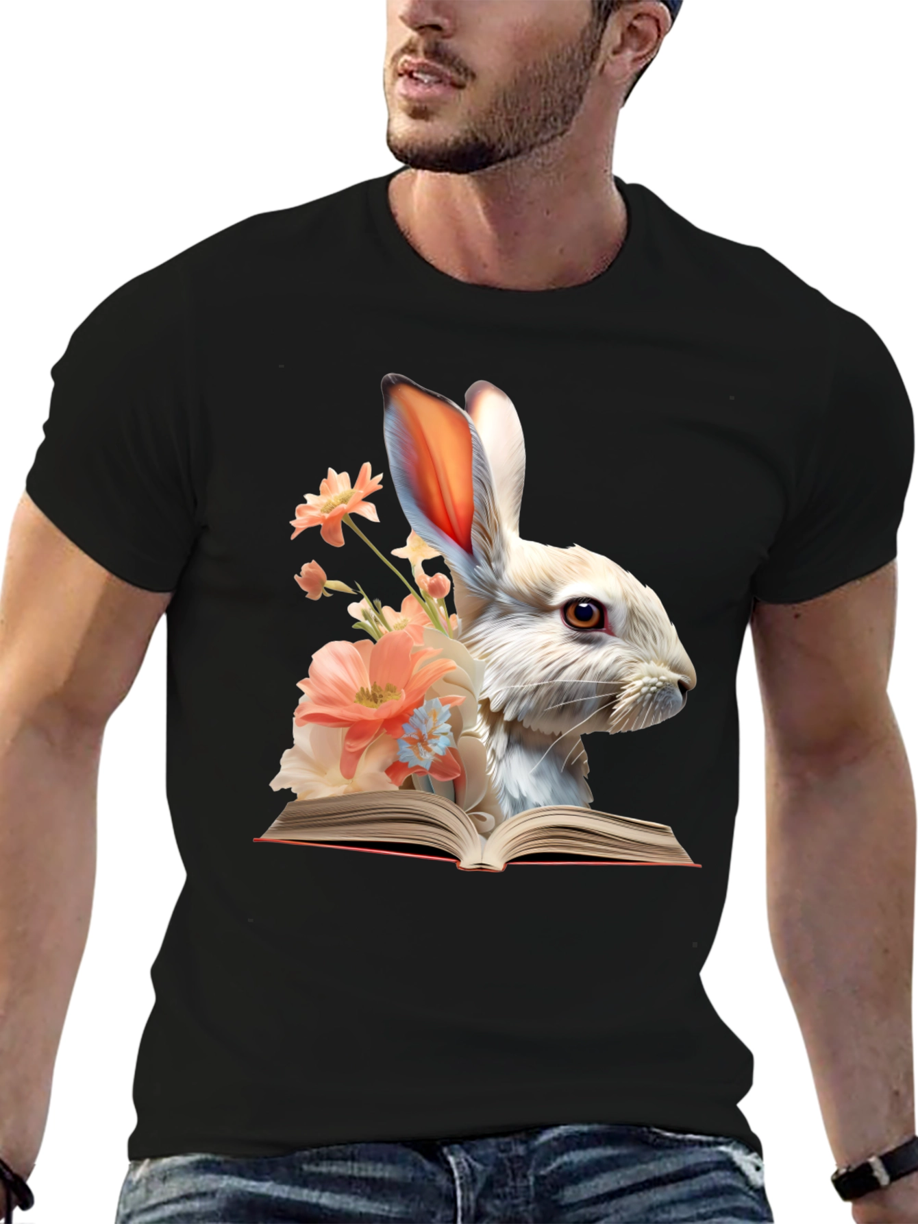 Bunny Reader Graphic T-Shirt