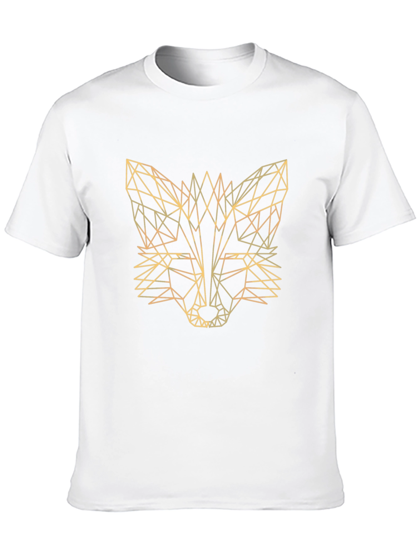 Geometric Fox Graphic Tee - Stylish Mens Black T-Shirt