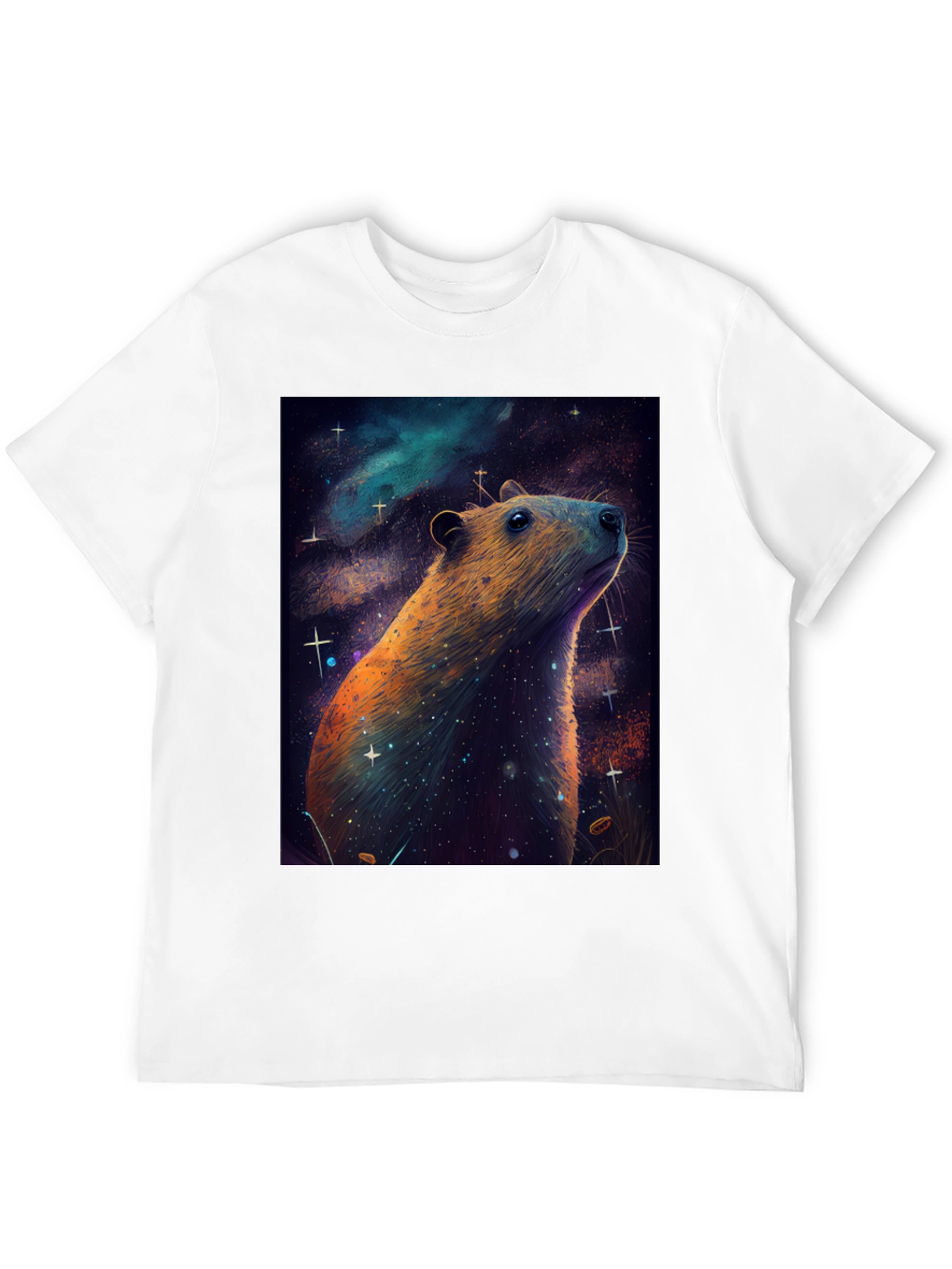 Cosmic Capybara T-Shirt -  Unique Space Art Tee