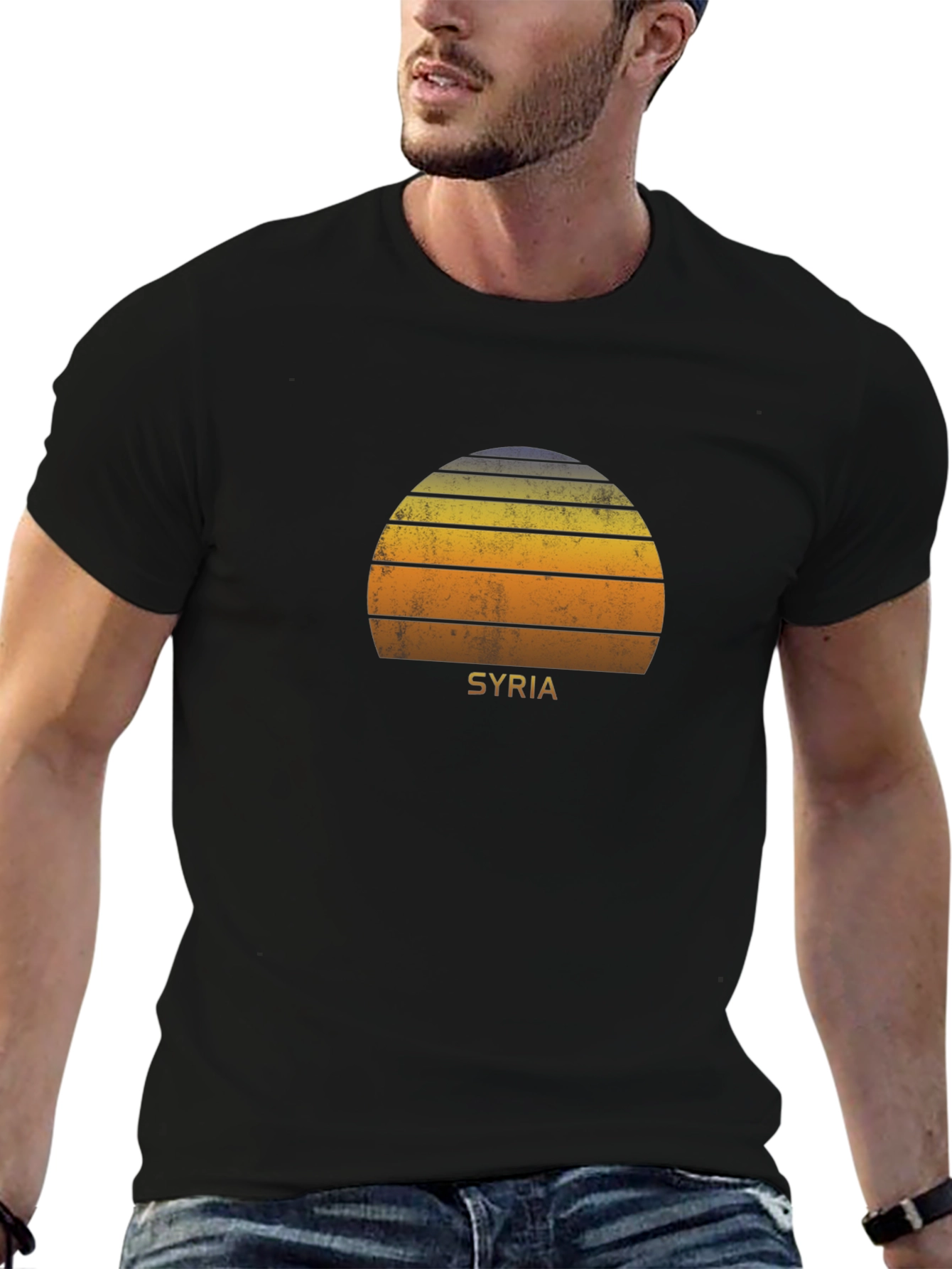 Syria Retro Sunset Graphic T-Shirt