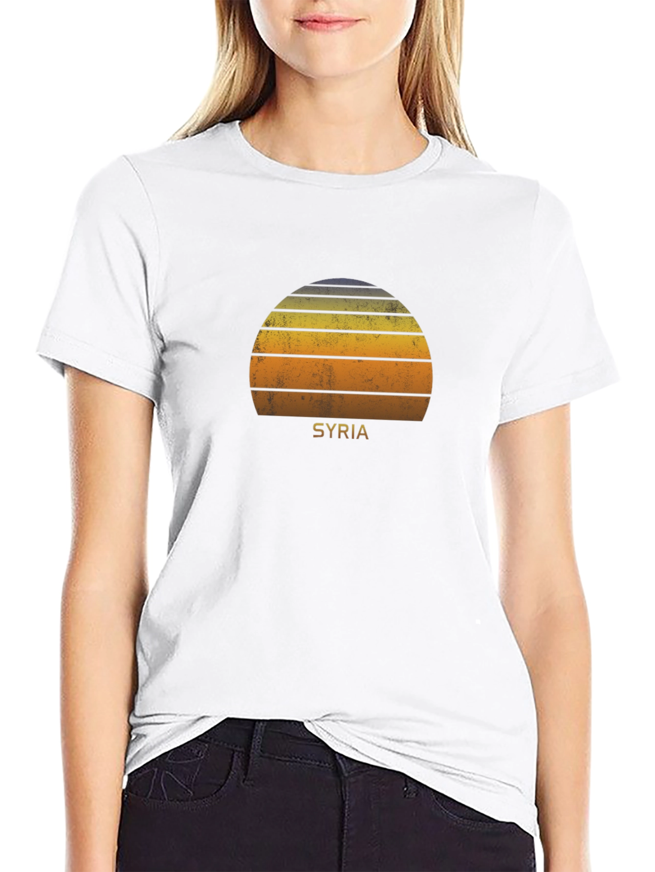 Syria Retro Sunset Graphic T-Shirt