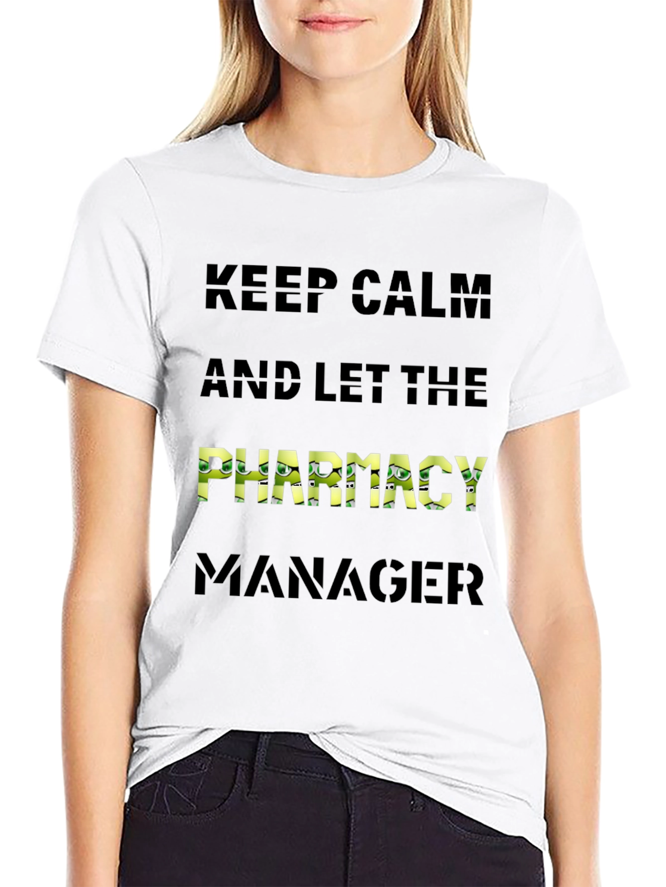Keep Calm Pharmacy Manager Black T-Shirt