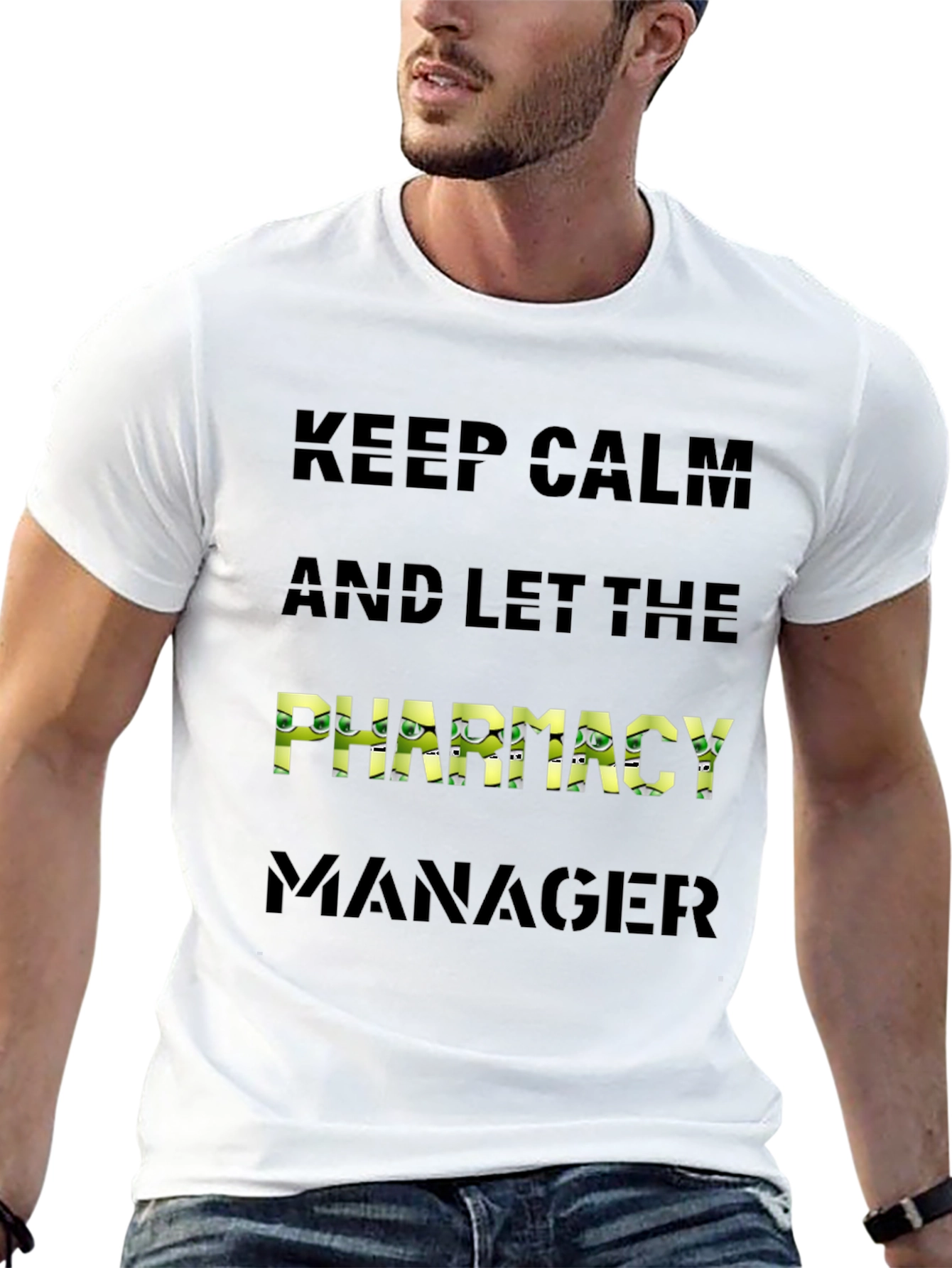 Keep Calm Pharmacy Manager Black T-Shirt