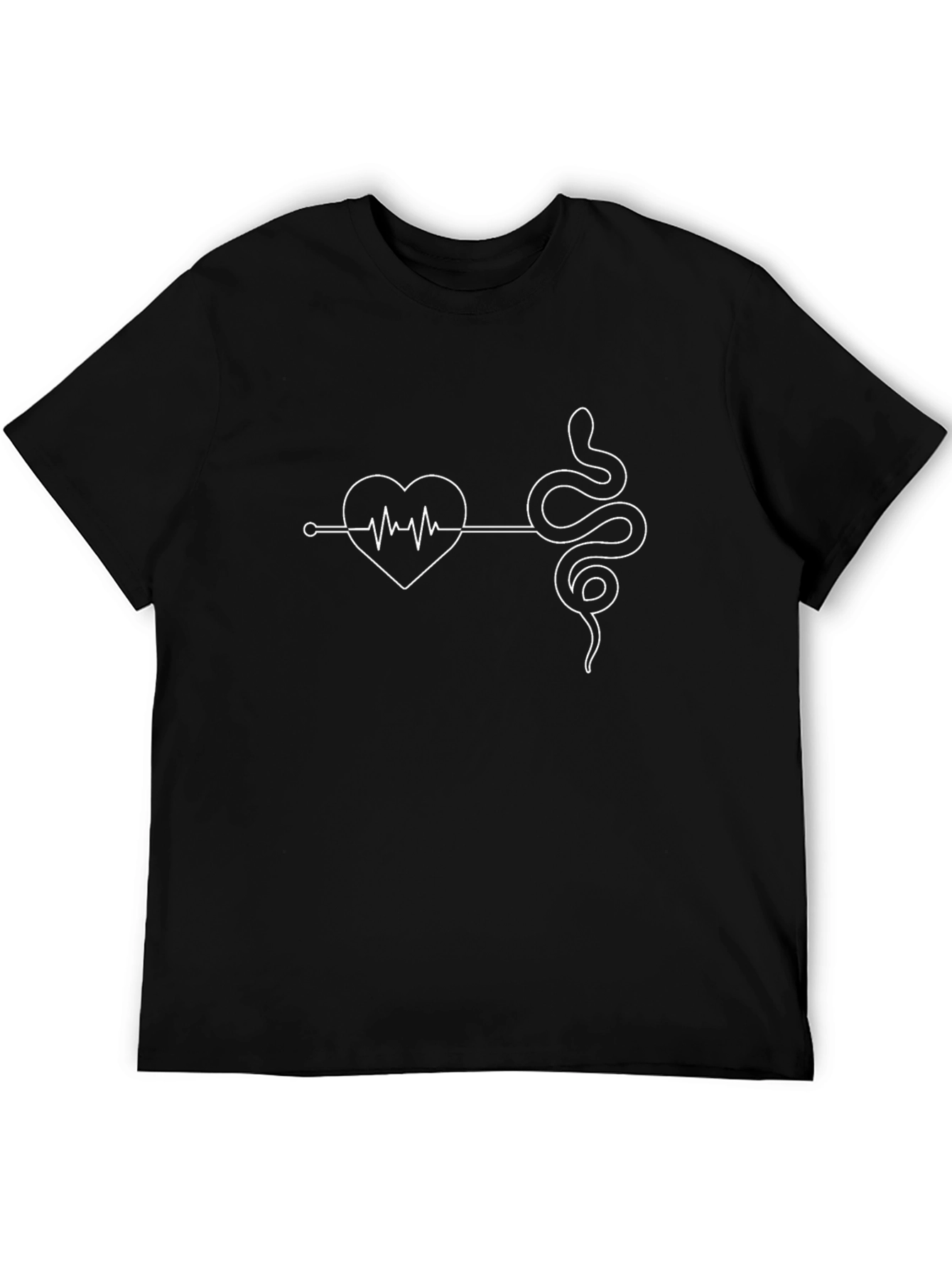 Heartbeat Snake Graphic Tee - Black