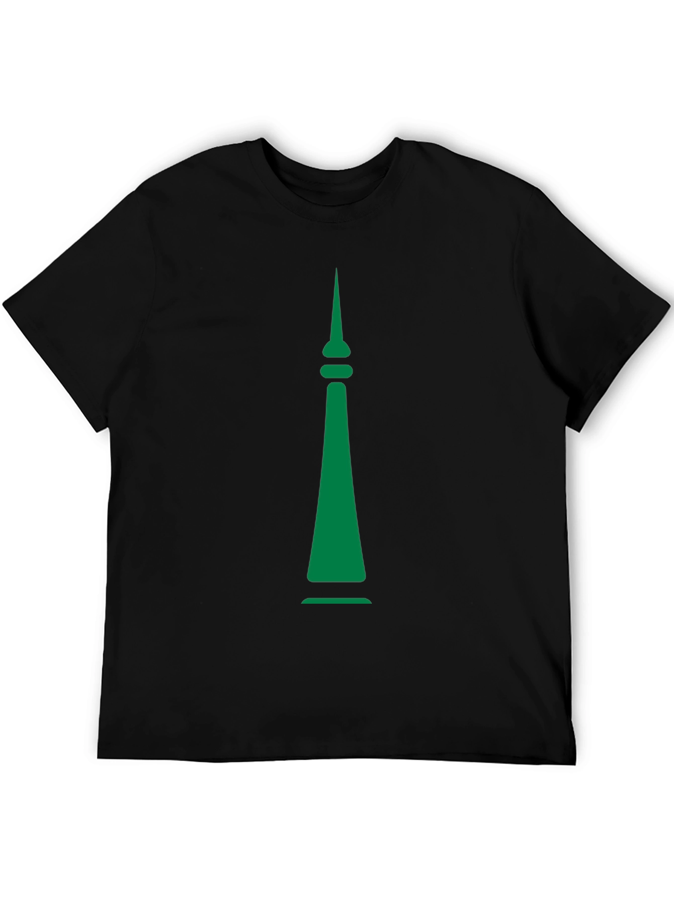 Green Spire Graphic Black T-Shirt