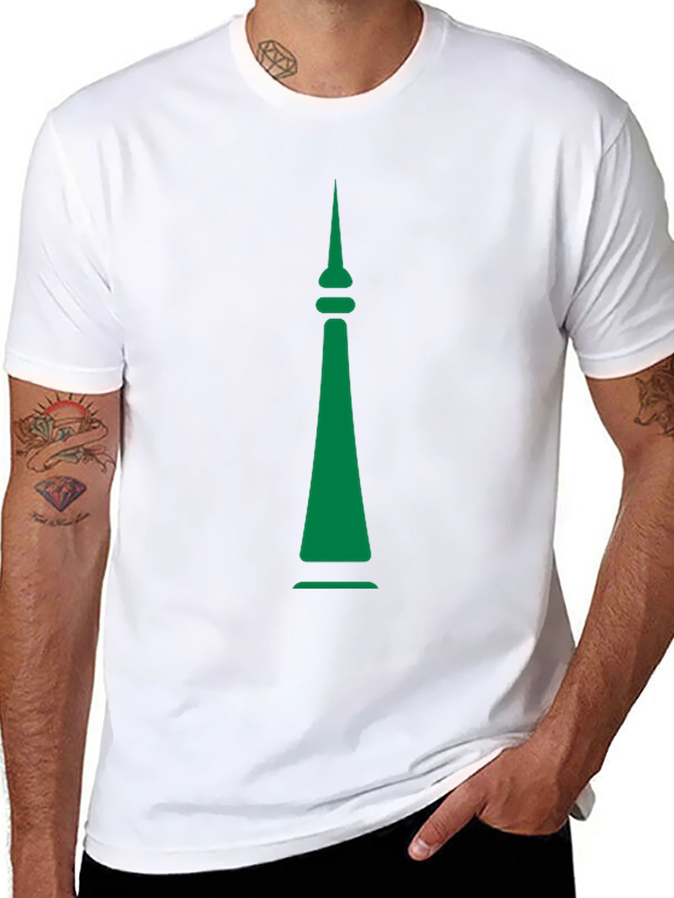 Green Spire Graphic Black T-Shirt