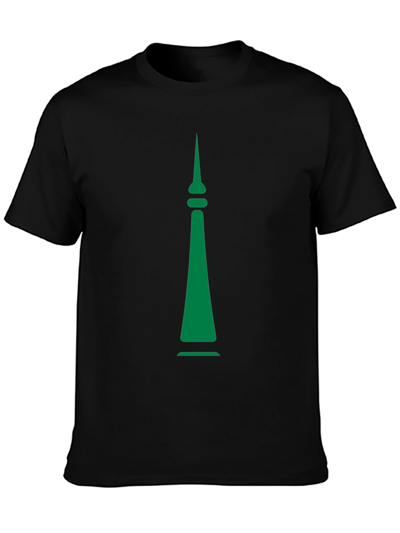 Green Spire Graphic Black T-Shirt