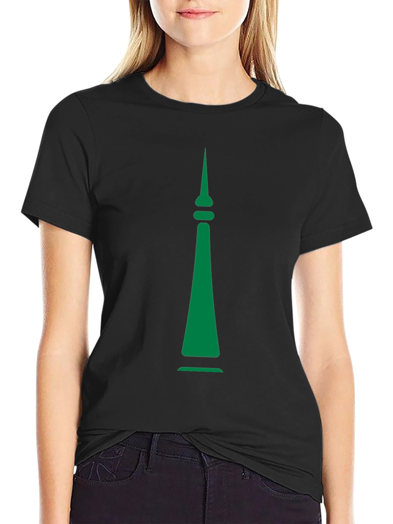 Green Spire Graphic Black T-Shirt
