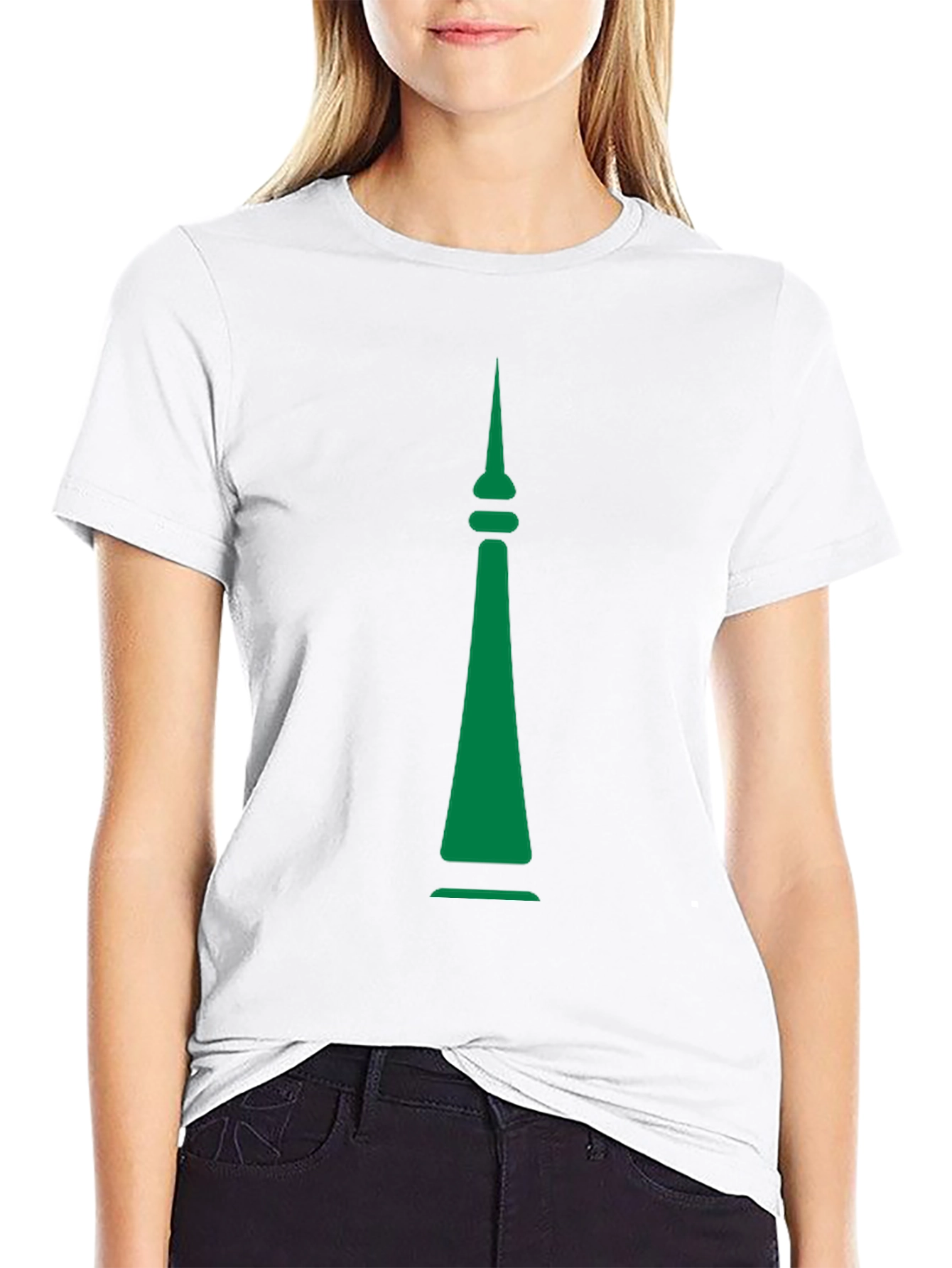 Green Spire Graphic Black T-Shirt