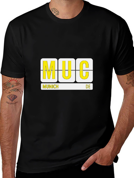 MUC Airport Code Black T-Shirt - Munich Germany