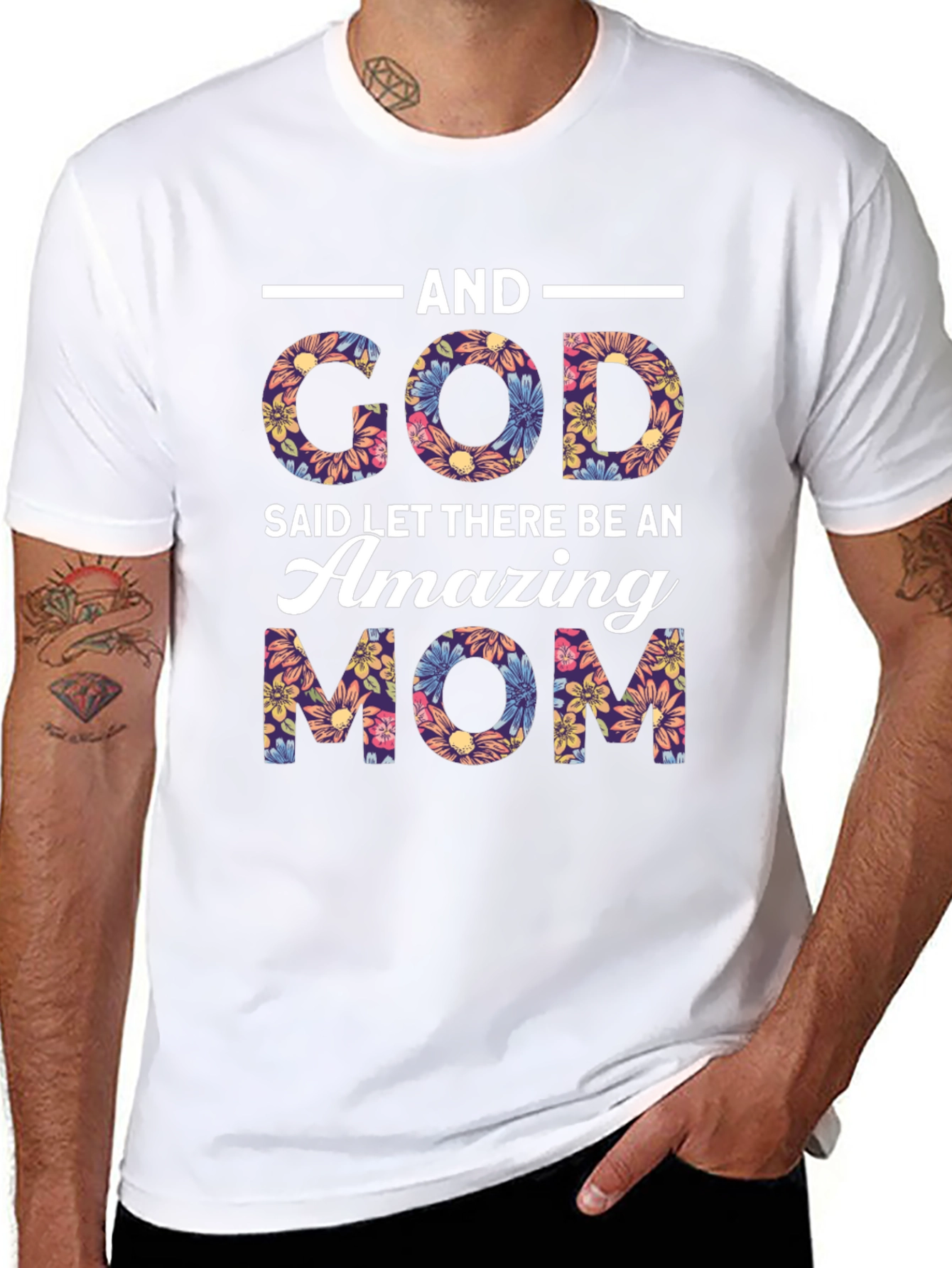 Amazing Mom Floral Graphic T-Shirt