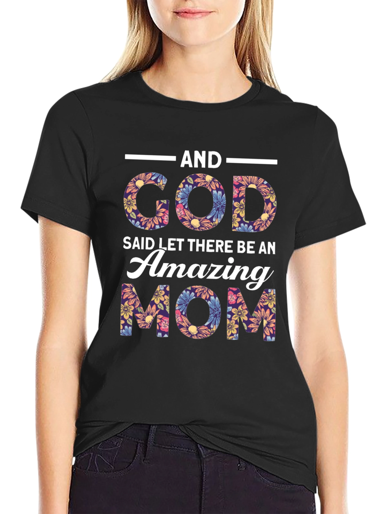 Amazing Mom Floral Graphic T-Shirt
