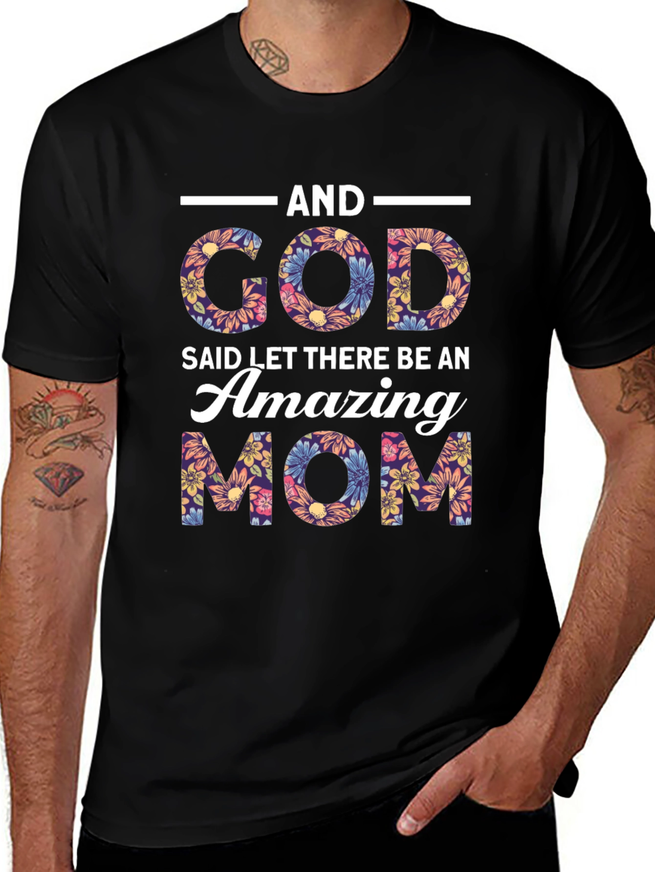 Amazing Mom Floral Graphic T-Shirt