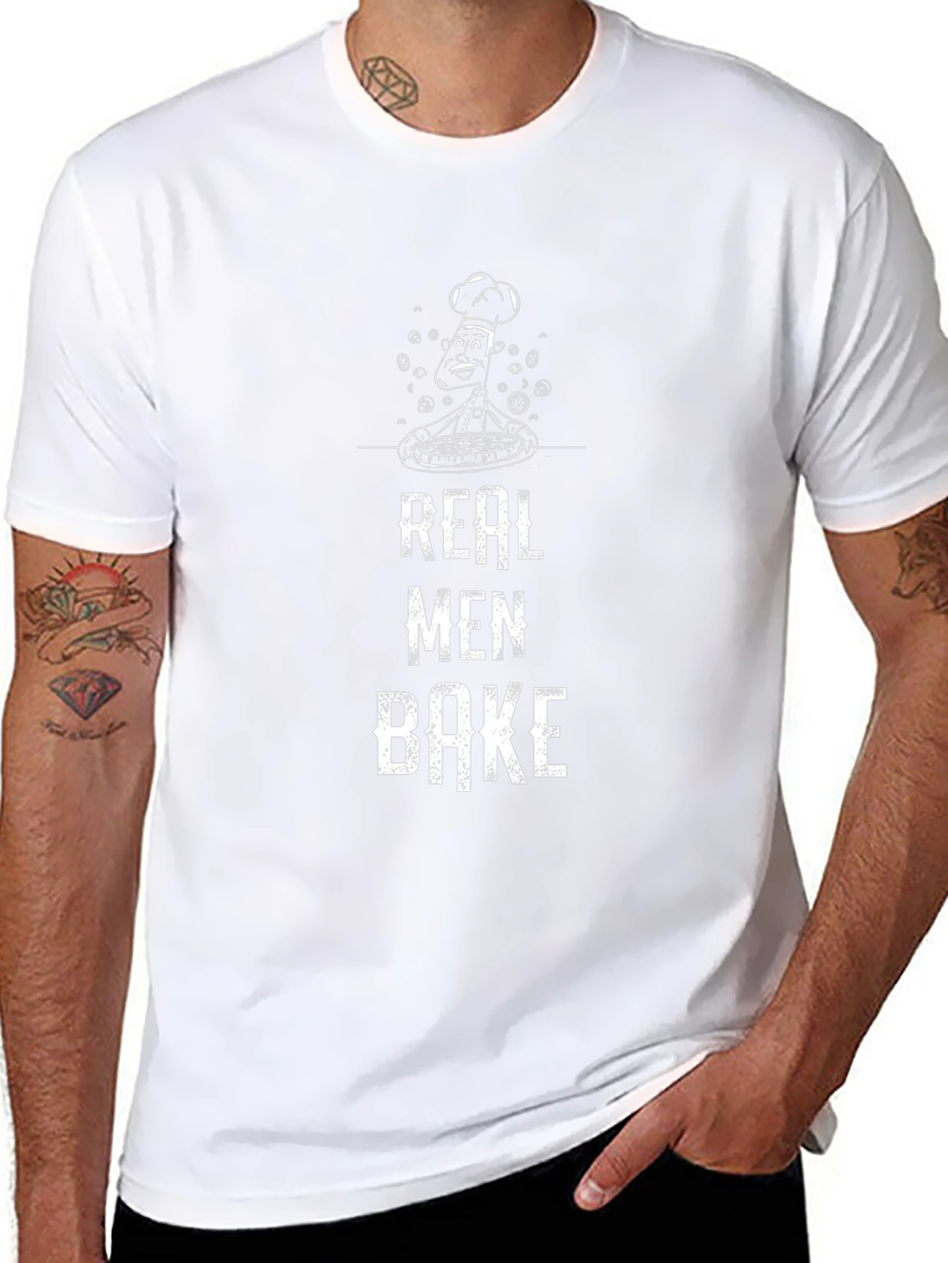 Real Men Bake T-Shirt | Chef Humor Tee