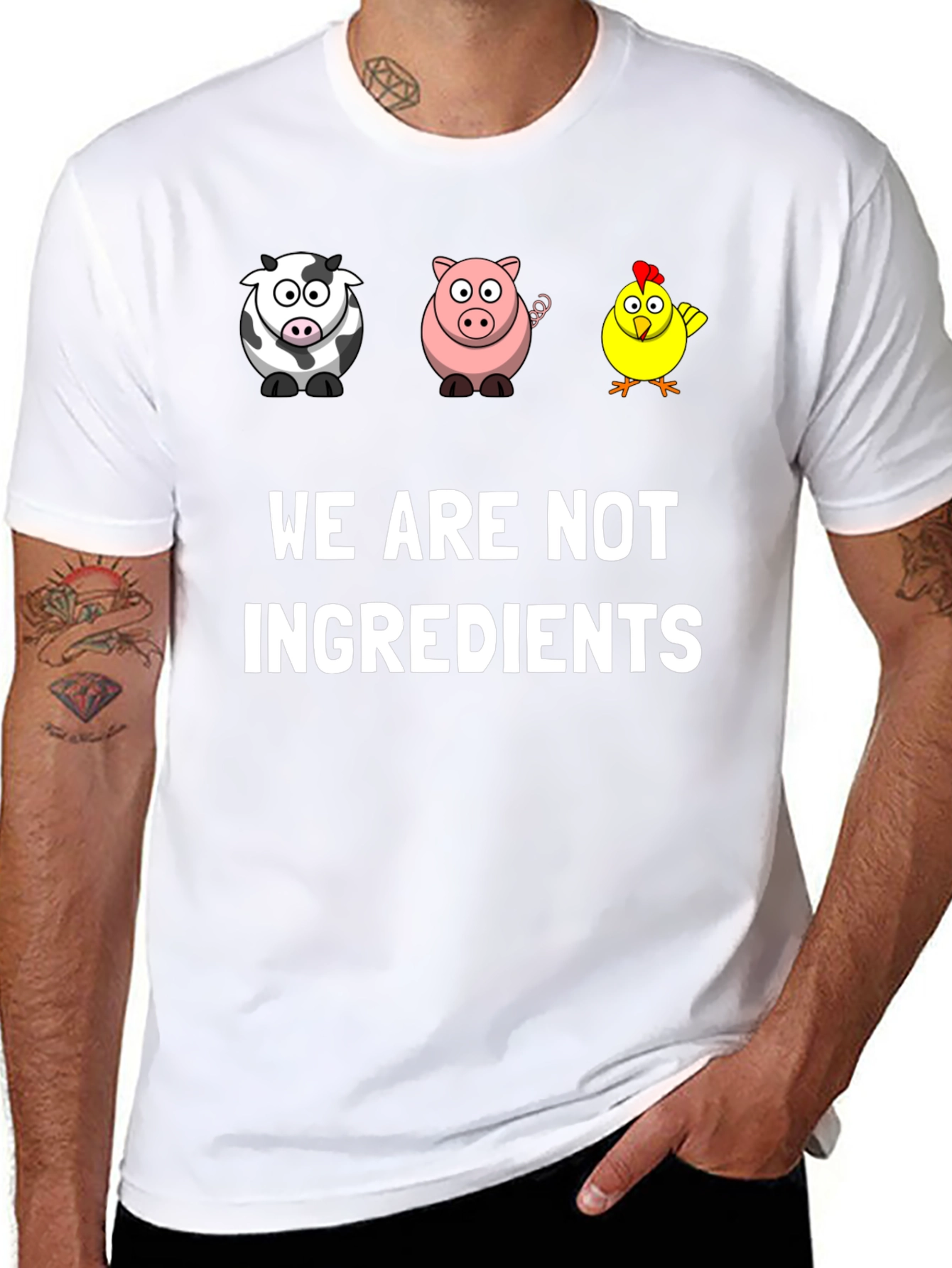 Vegan Graphic Tee - We Are Not Ingredients