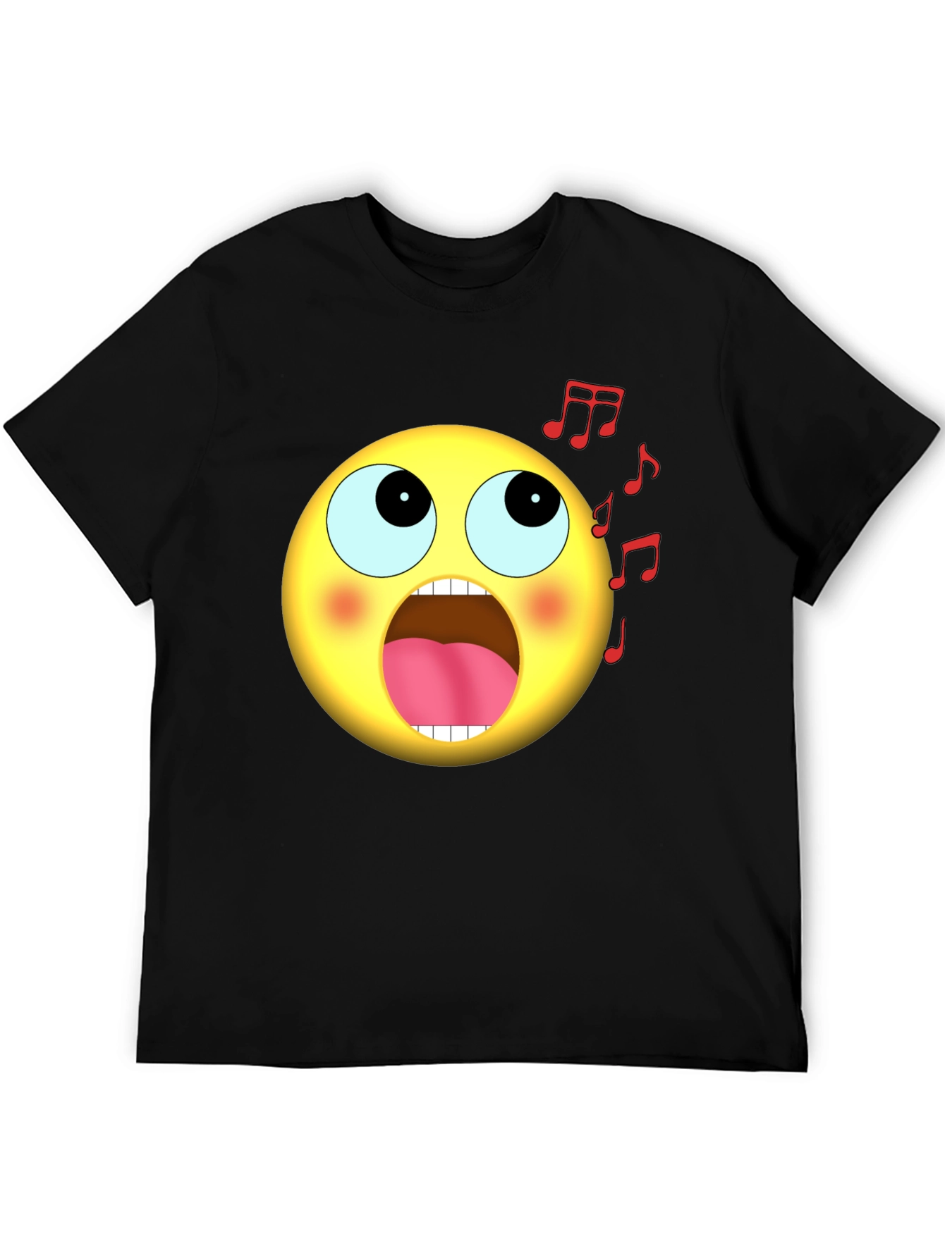 Singing Emoji Graphic Black T-Shirt