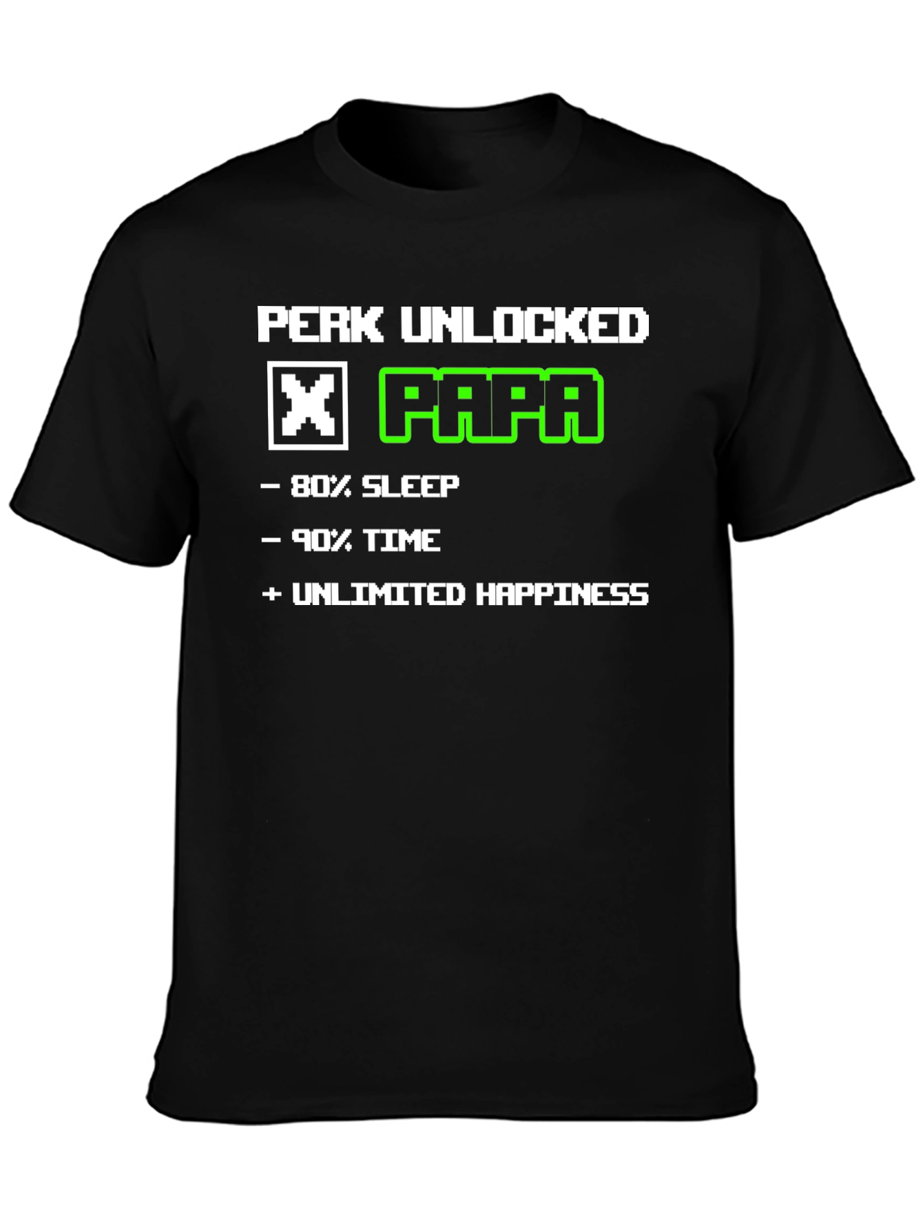 Perk Unlocked Papa T-Shirt - Gamer Dad Tee