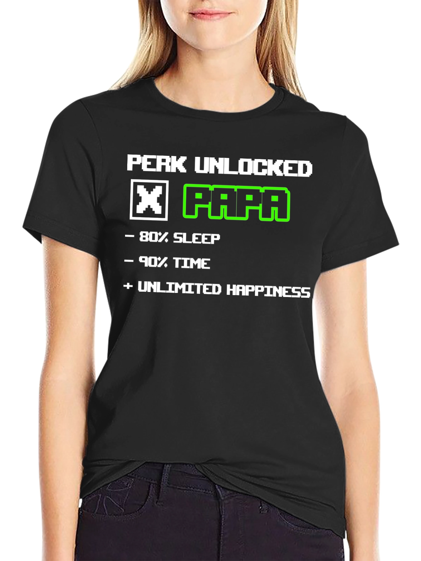 Perk Unlocked Papa T-Shirt - Gamer Dad Tee
