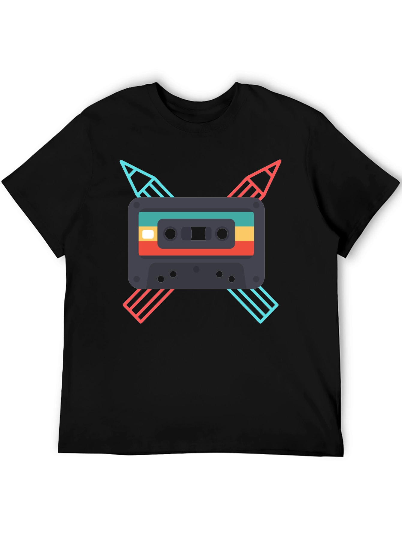 Retro Cassette & Pencil Graphic Tee