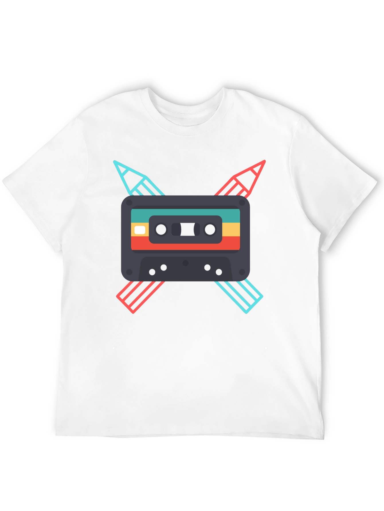 Retro Cassette & Pencil Graphic Tee