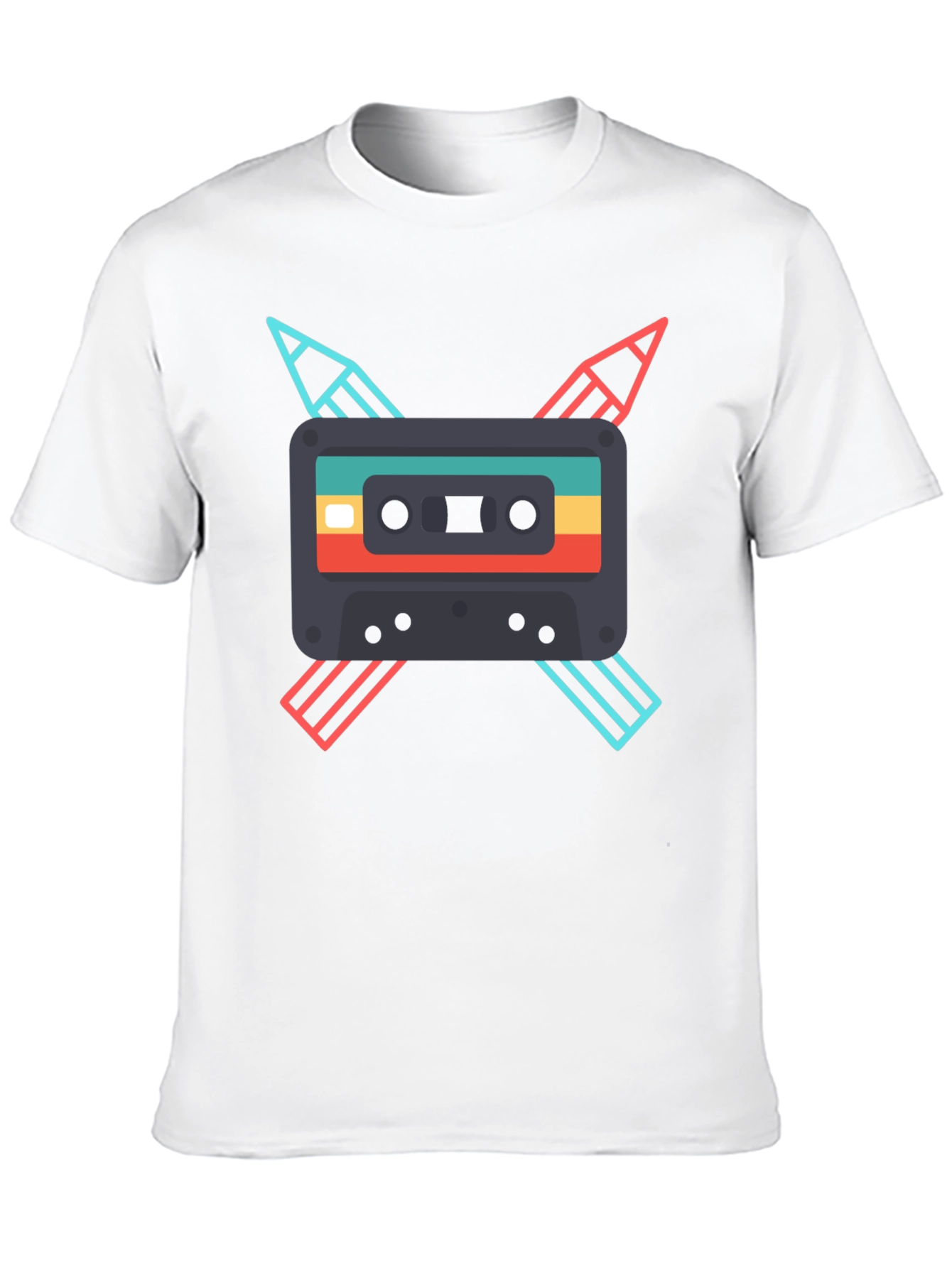Retro Cassette & Pencil Graphic Tee