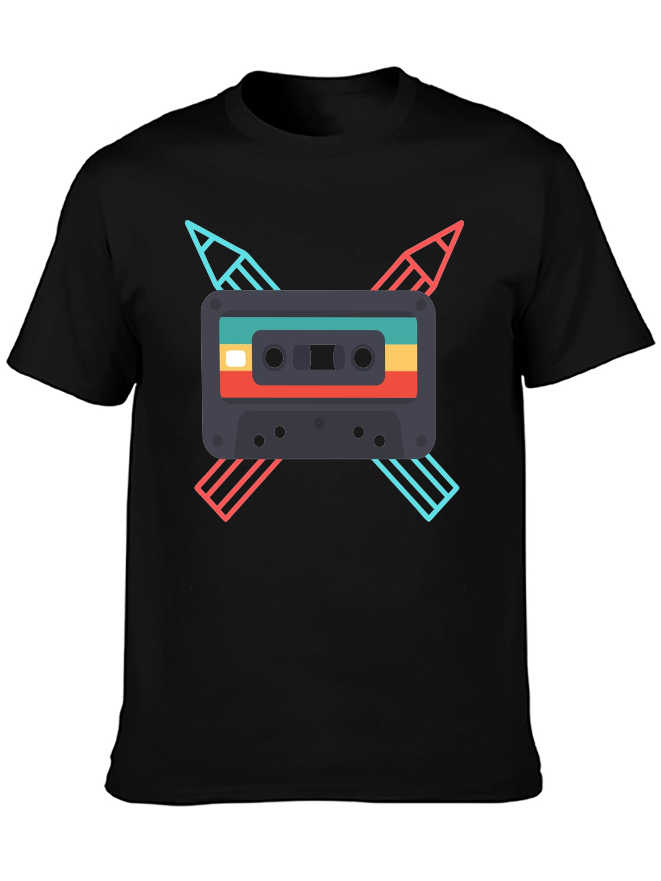Retro Cassette & Pencil Graphic Tee