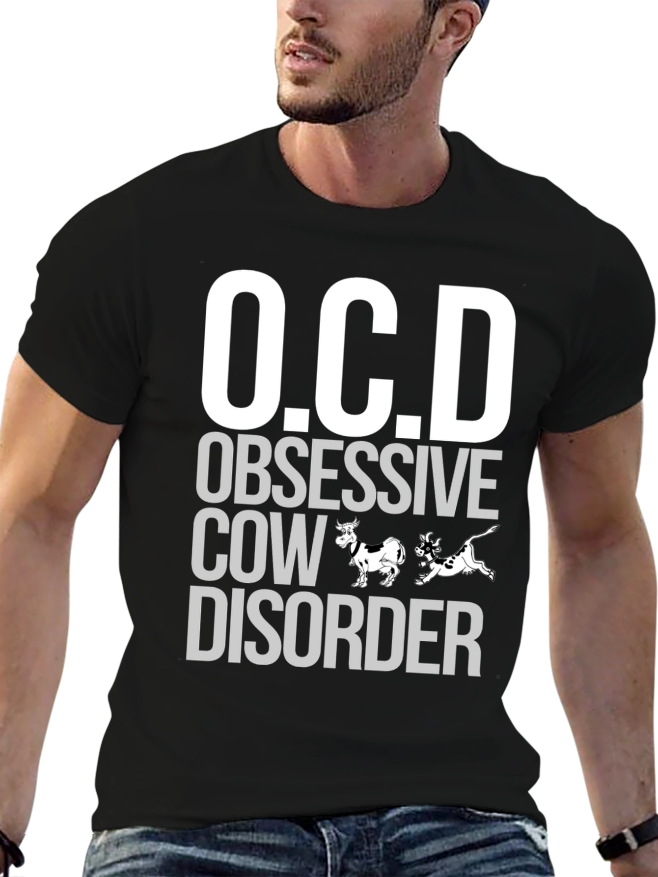 OCD Obsessive Cow Disorder T-Shirt Funny Graphic Tee