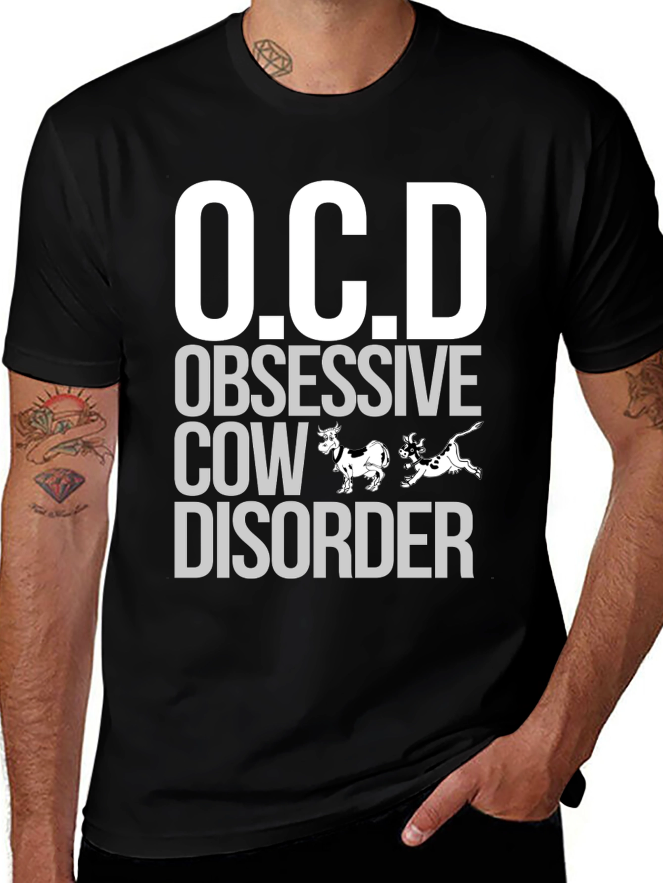 OCD Obsessive Cow Disorder T-Shirt Funny Graphic Tee