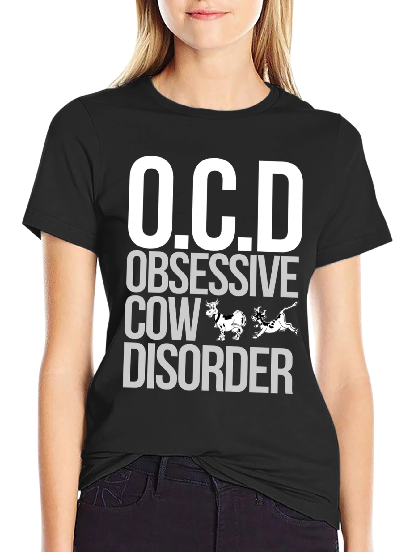 OCD Obsessive Cow Disorder T-Shirt Funny Graphic Tee