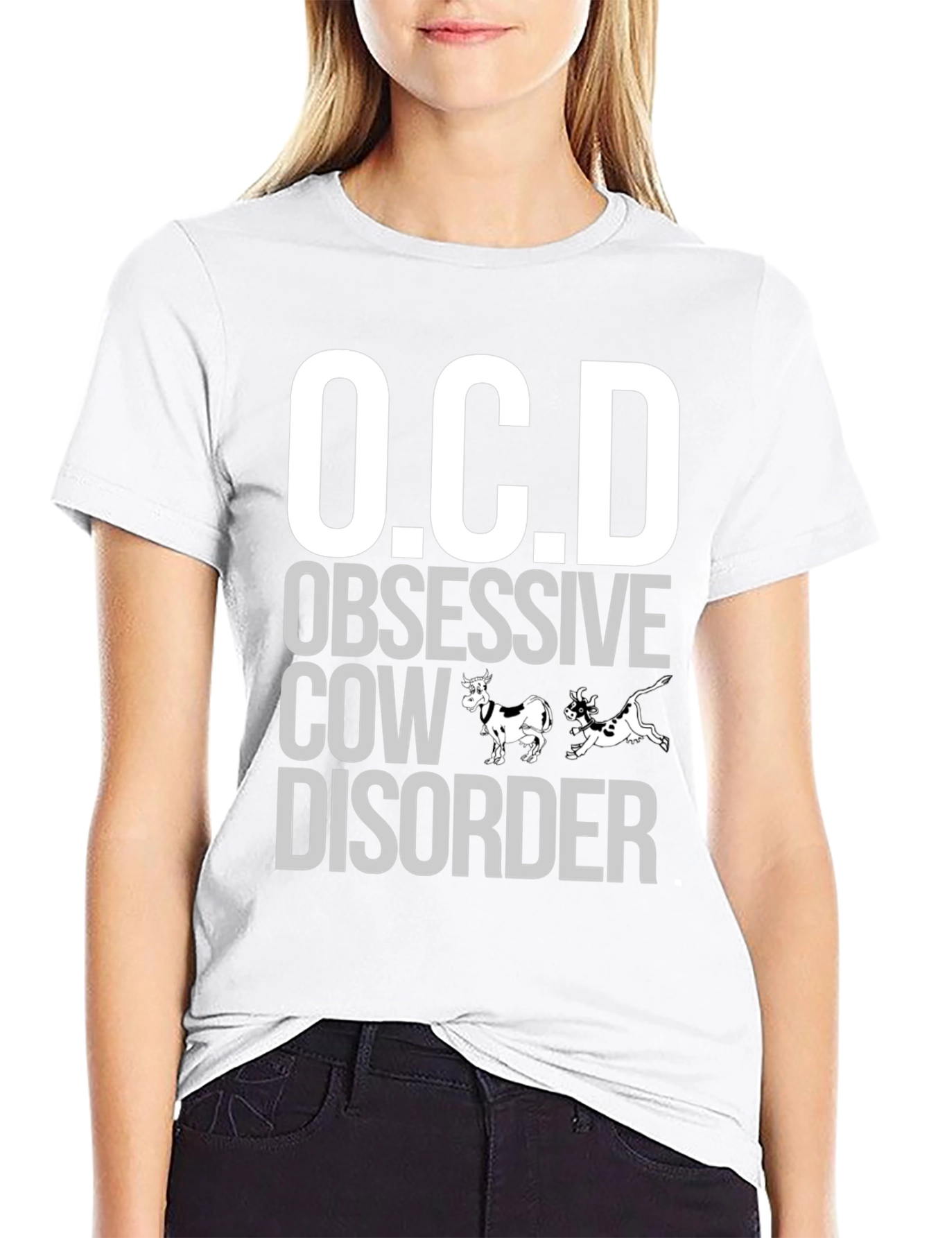 OCD Obsessive Cow Disorder T-Shirt Funny Graphic Tee