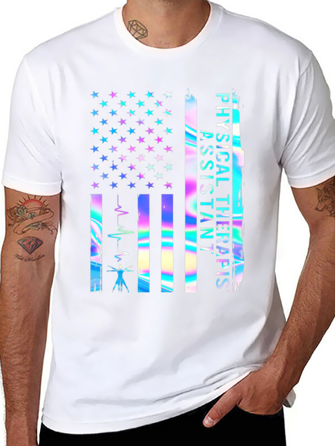 Physical Therapist Assistant USA Flag T-Shirt