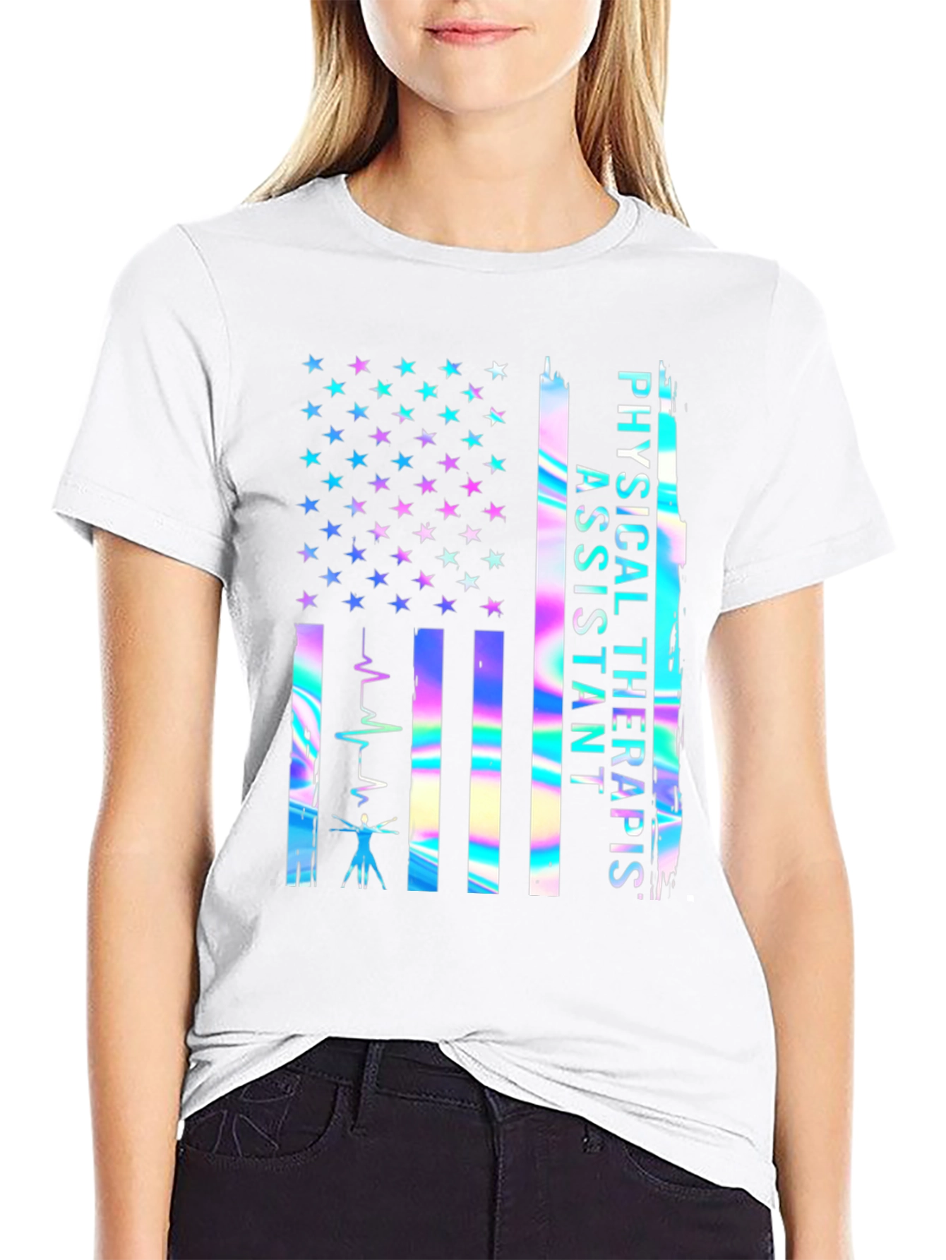 Physical Therapist Assistant USA Flag T-Shirt