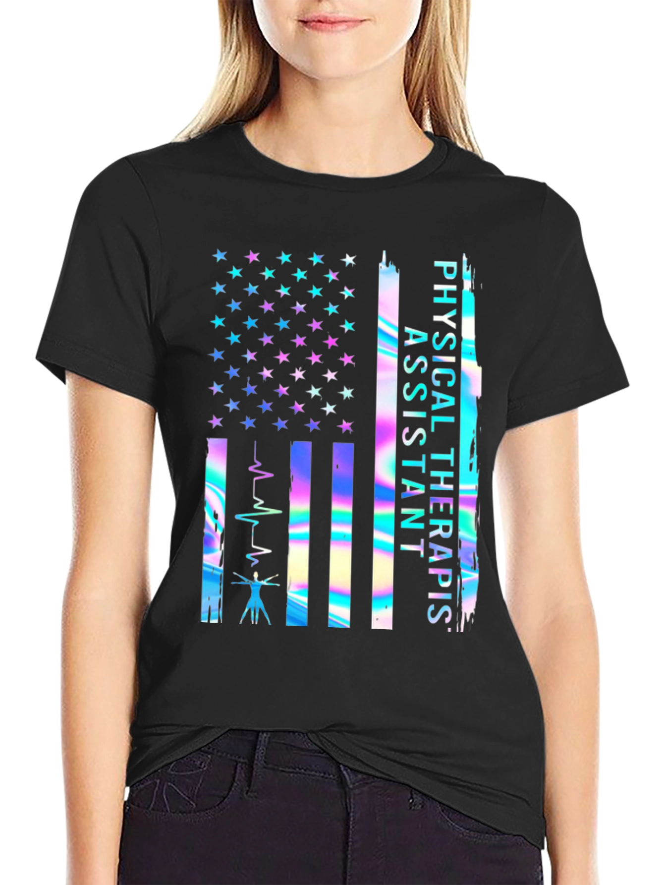 Physical Therapist Assistant USA Flag T-Shirt
