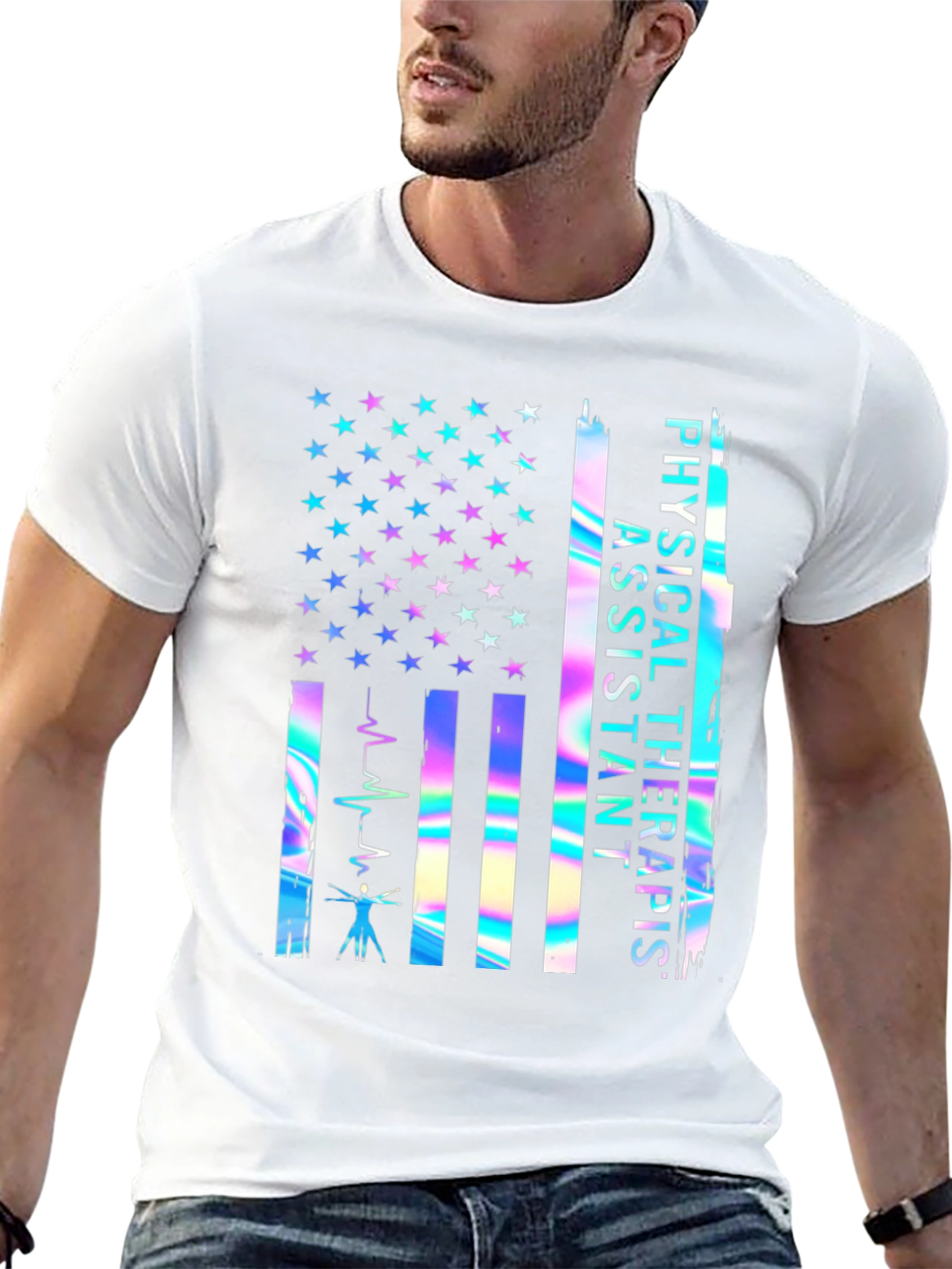 Physical Therapist Assistant USA Flag T-Shirt