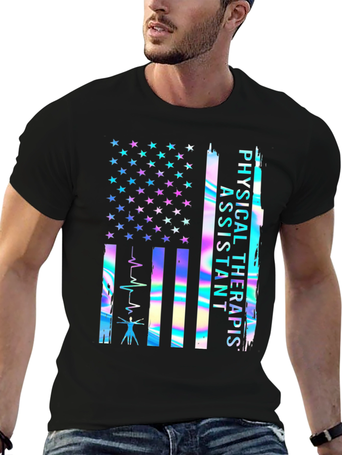 Physical Therapist Assistant USA Flag T-Shirt