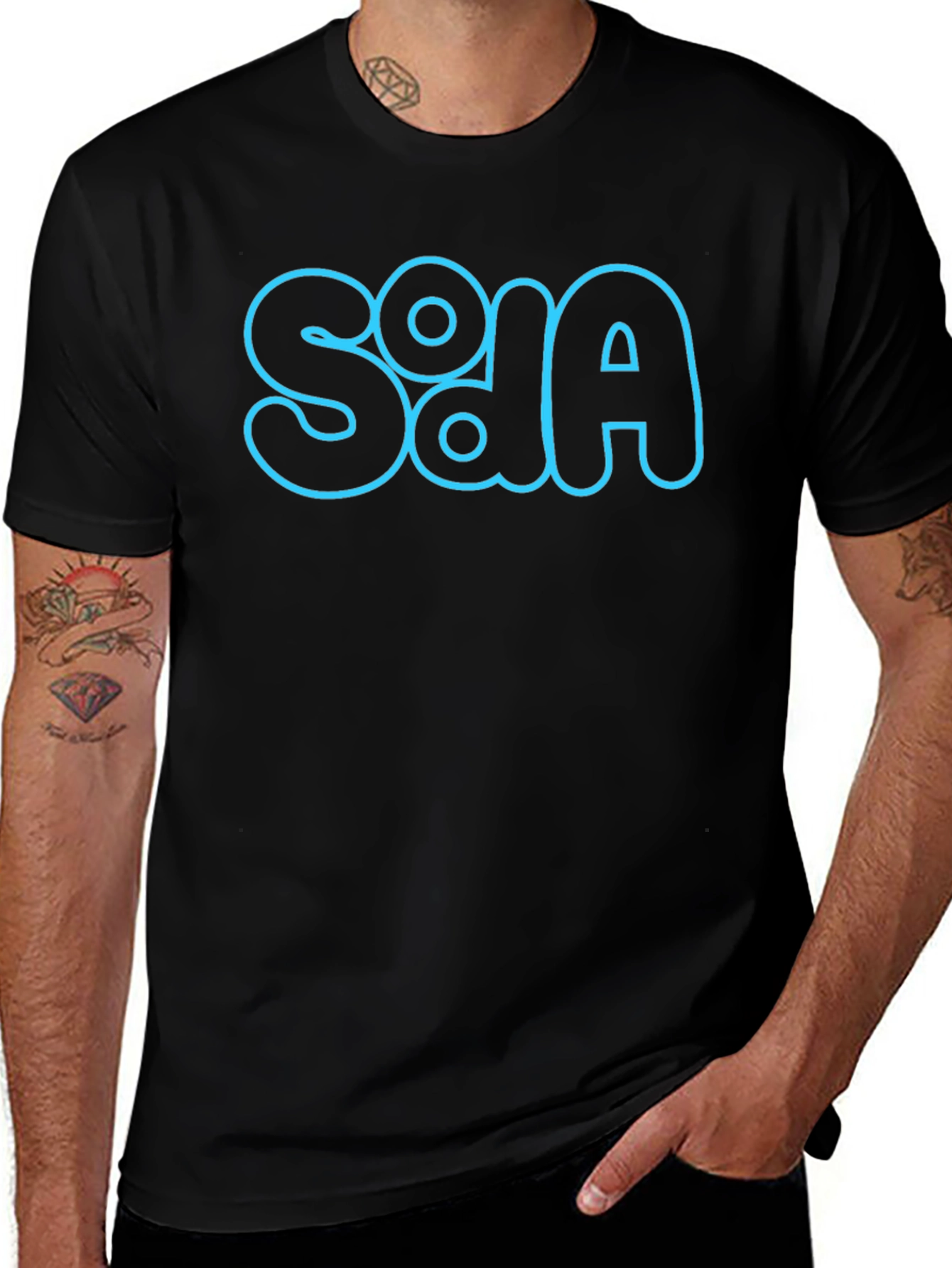 Stylish Black T-Shirt with Blue SOA Graphic