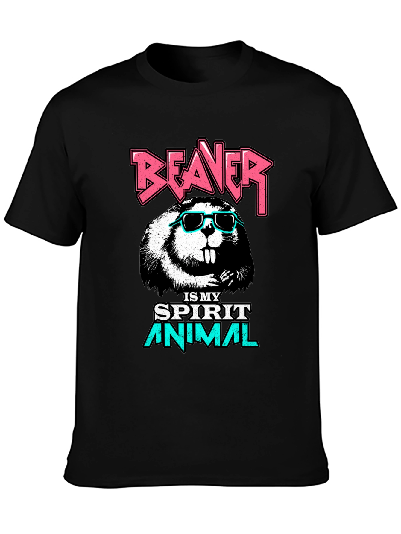 Beaver Spirit Animal Graphic T-Shirt - Black