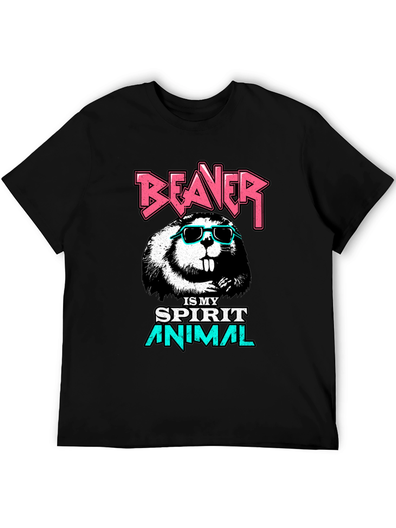 Beaver Spirit Animal Graphic T-Shirt - Black
