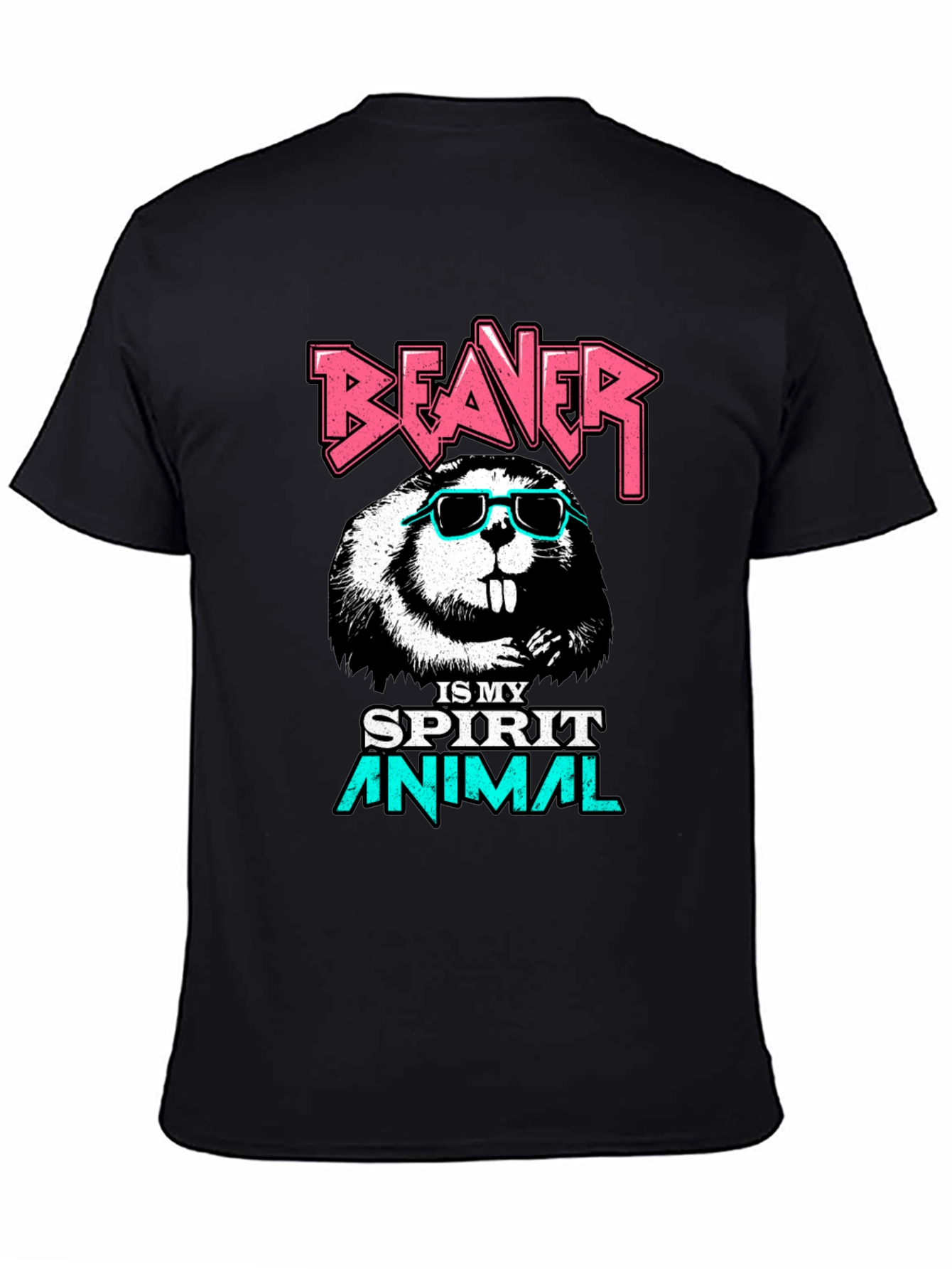 Beaver Spirit Animal Graphic T-Shirt - Black