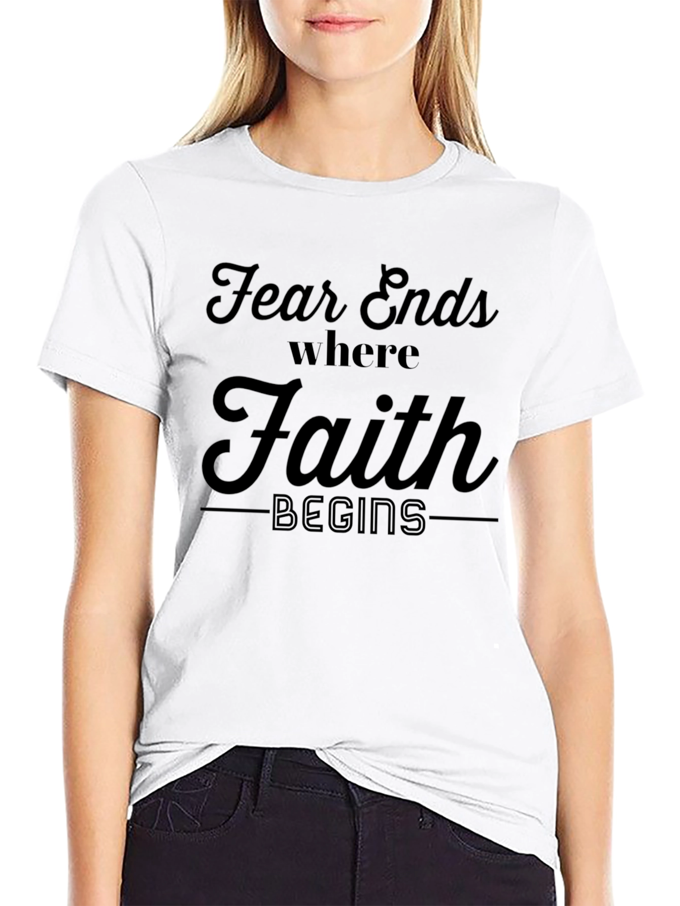 Faith Begins T-Shirt - Inspirational Christian Apparel