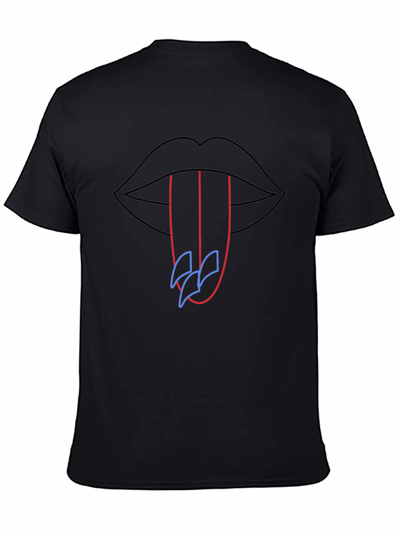 Neon Lips Graphic Tee - Modern Art Shirt
