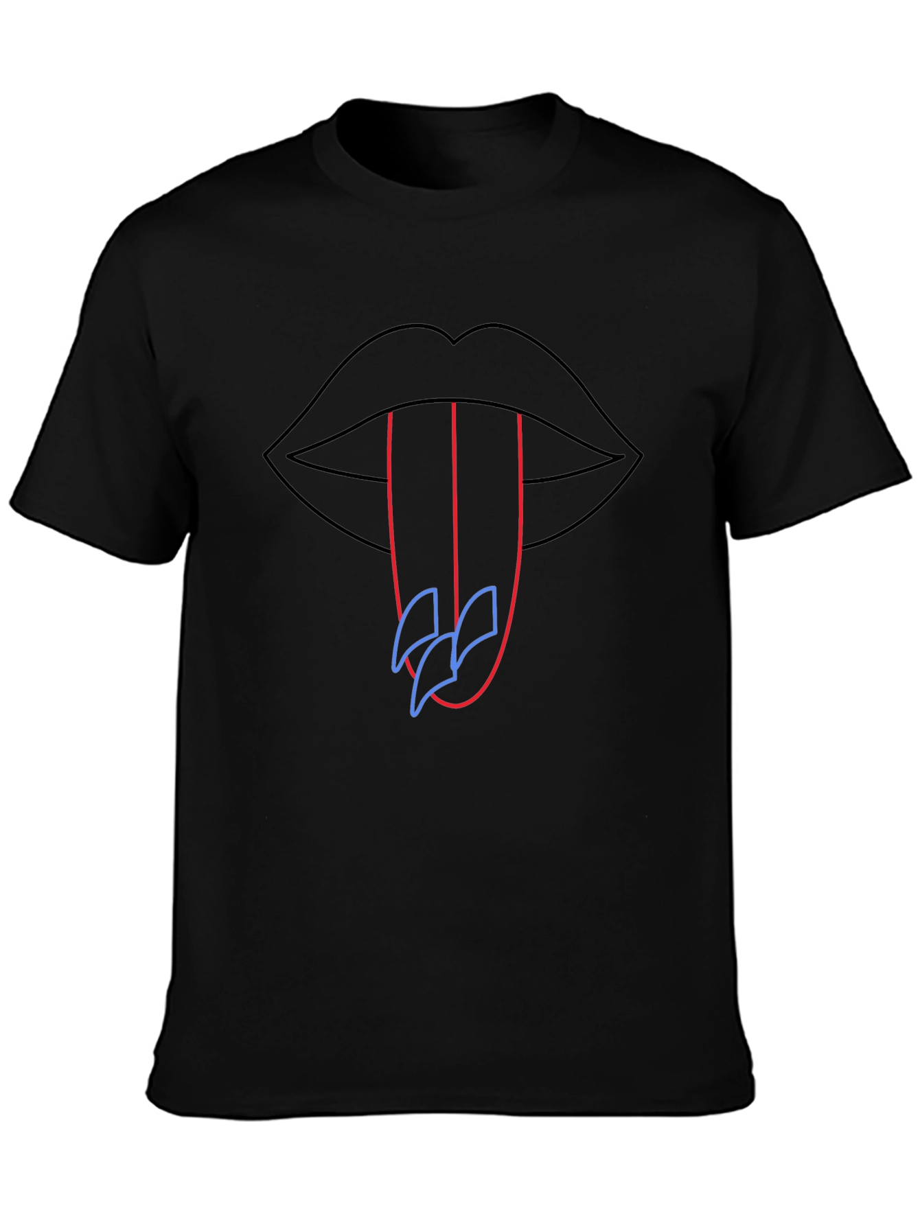 Neon Lips Graphic Tee - Modern Art Shirt