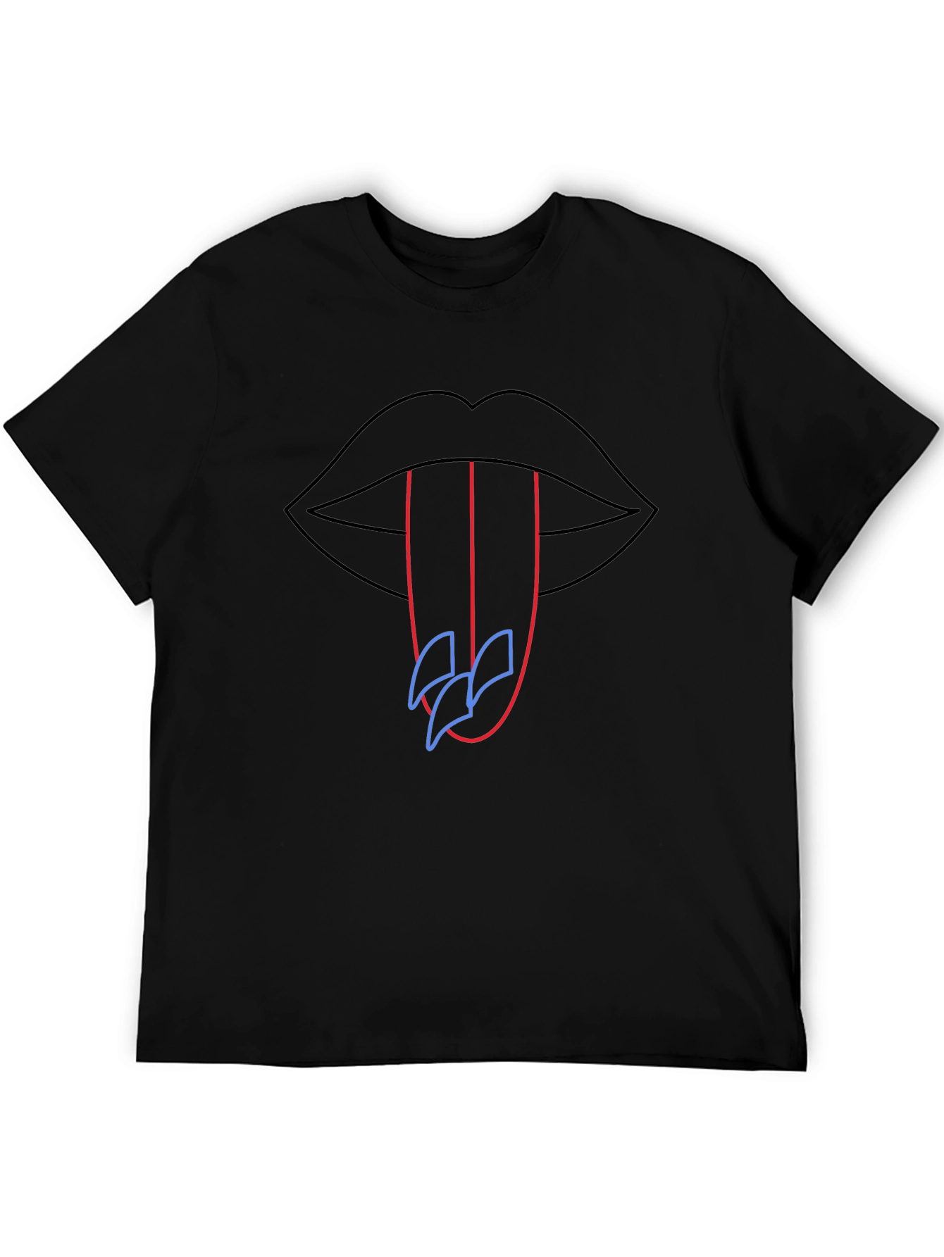 Neon Lips Graphic Tee - Modern Art Shirt
