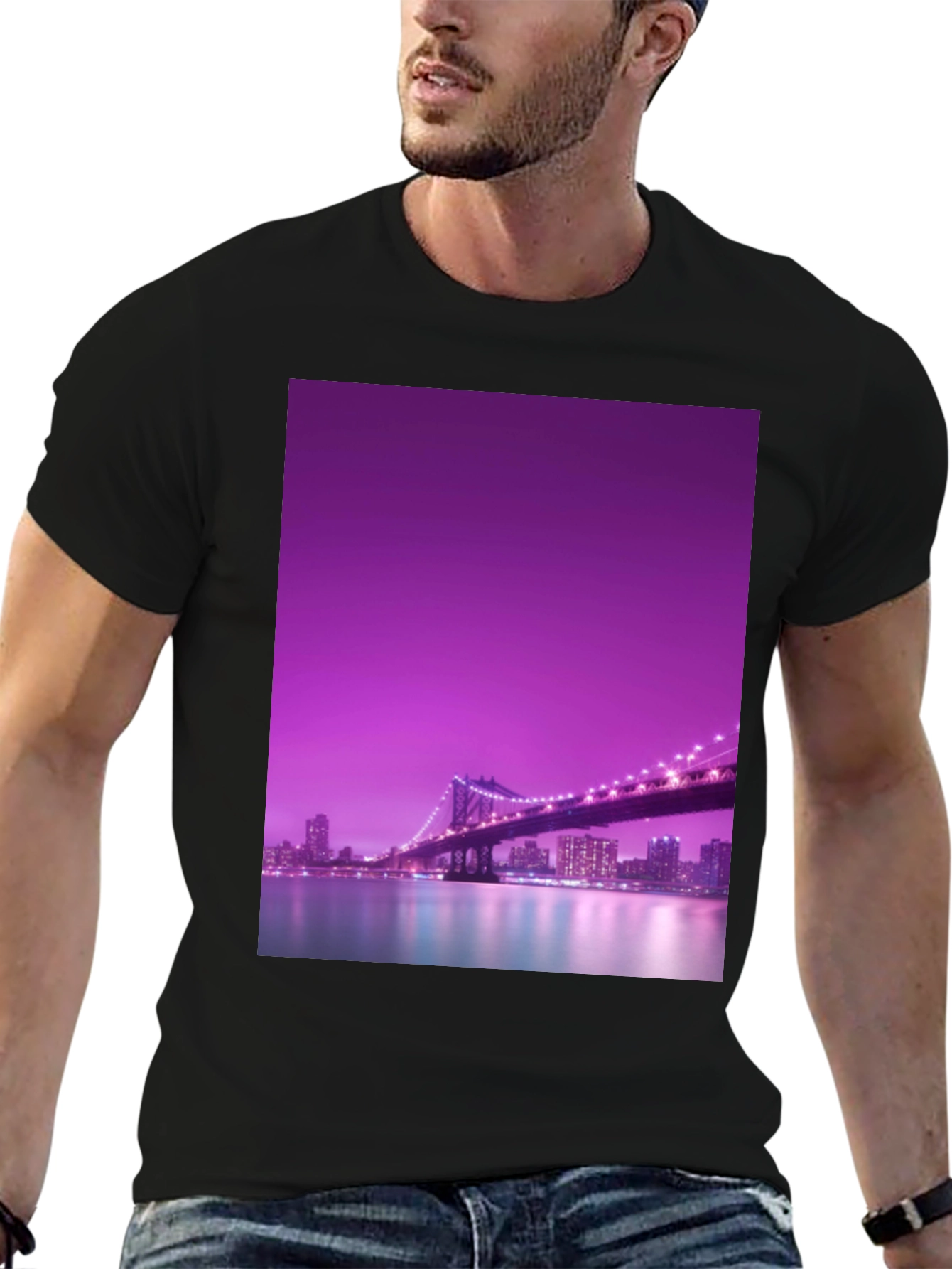 Night City Bridge Graphic Tee